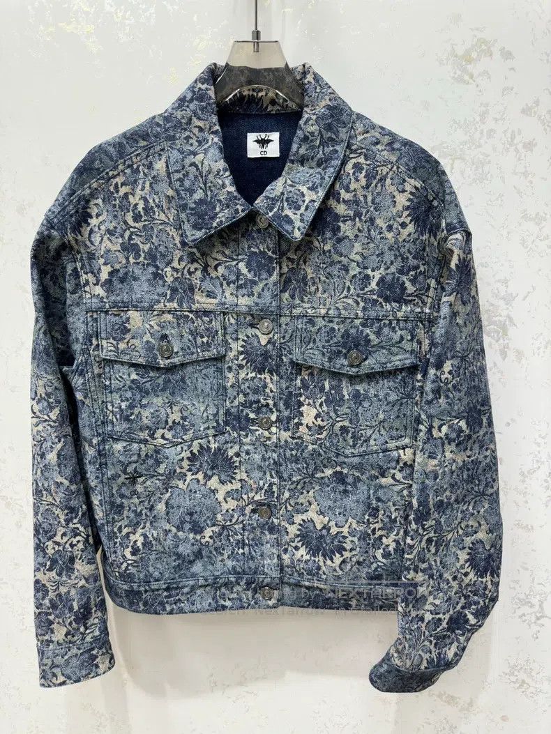 Dior Dior 22 Autumn and Winter Jacquard Denim Silhouette jacket Size XXS / US 00 / IT 34 - 1 Thumbnail