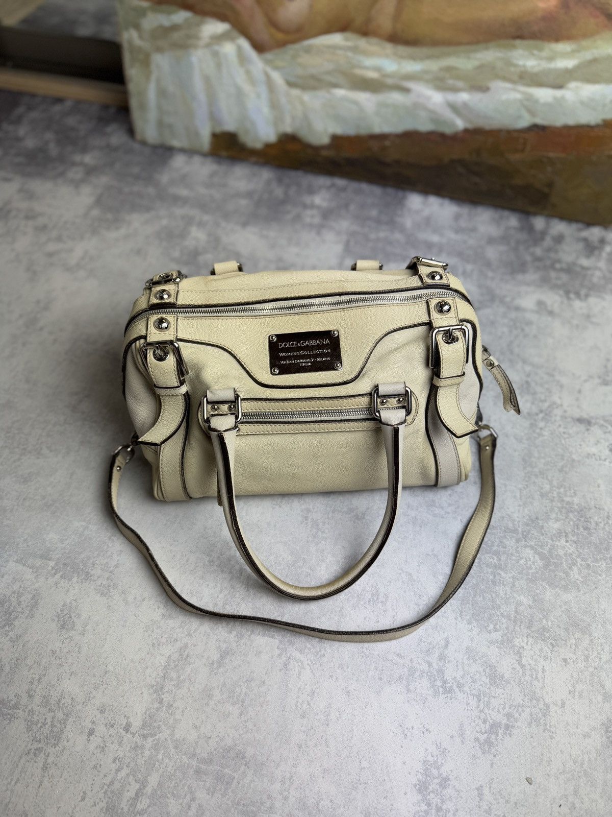 Avant Garde x Dolce Gabbana Dolce&gabbana Miss Easy Way Y2K Leather Hand Shoulder Bag in White, Women's