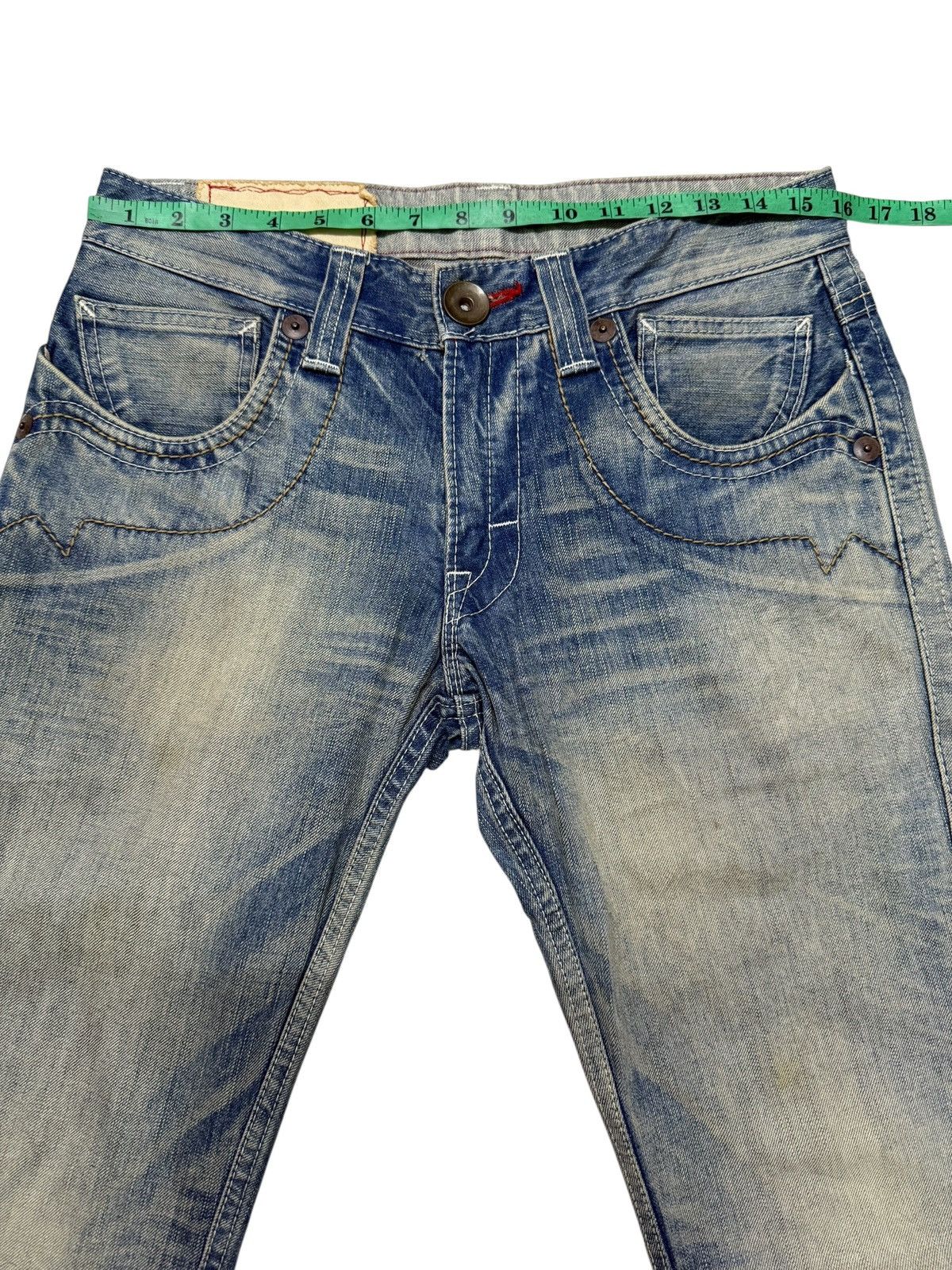 Japanese Brand Flared Jeans Blue Way Japan Acid Wash Rare Design Boot Cut Size US 30 / EU 46 - 11 Thumbnail