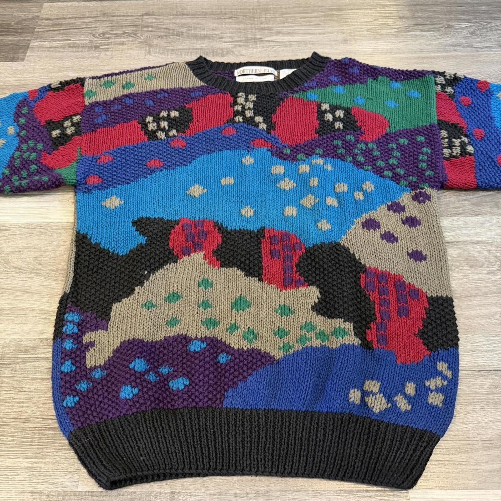 Northern Isles vintage northern isles hand knit sweater 90s M/L hand knit Size US M / EU 48-50 / 2 - 3 Thumbnail