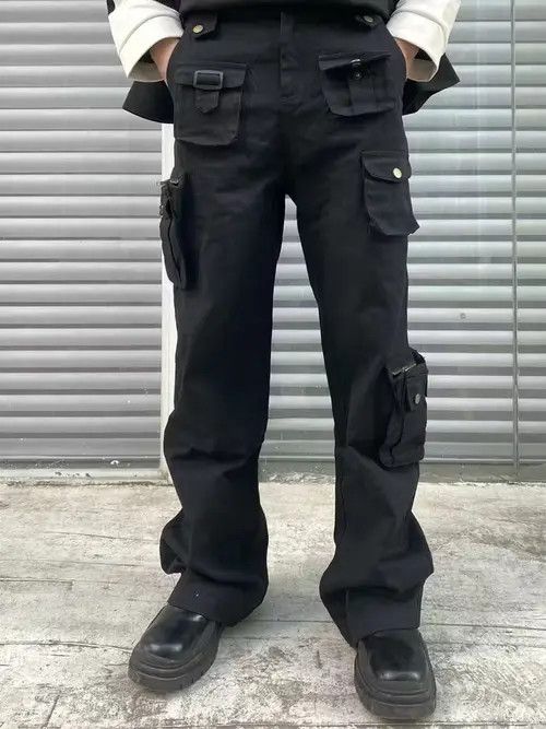 image of Vintage Cargo Punk Utility Military Pants in Black, Men's (Size 34)
