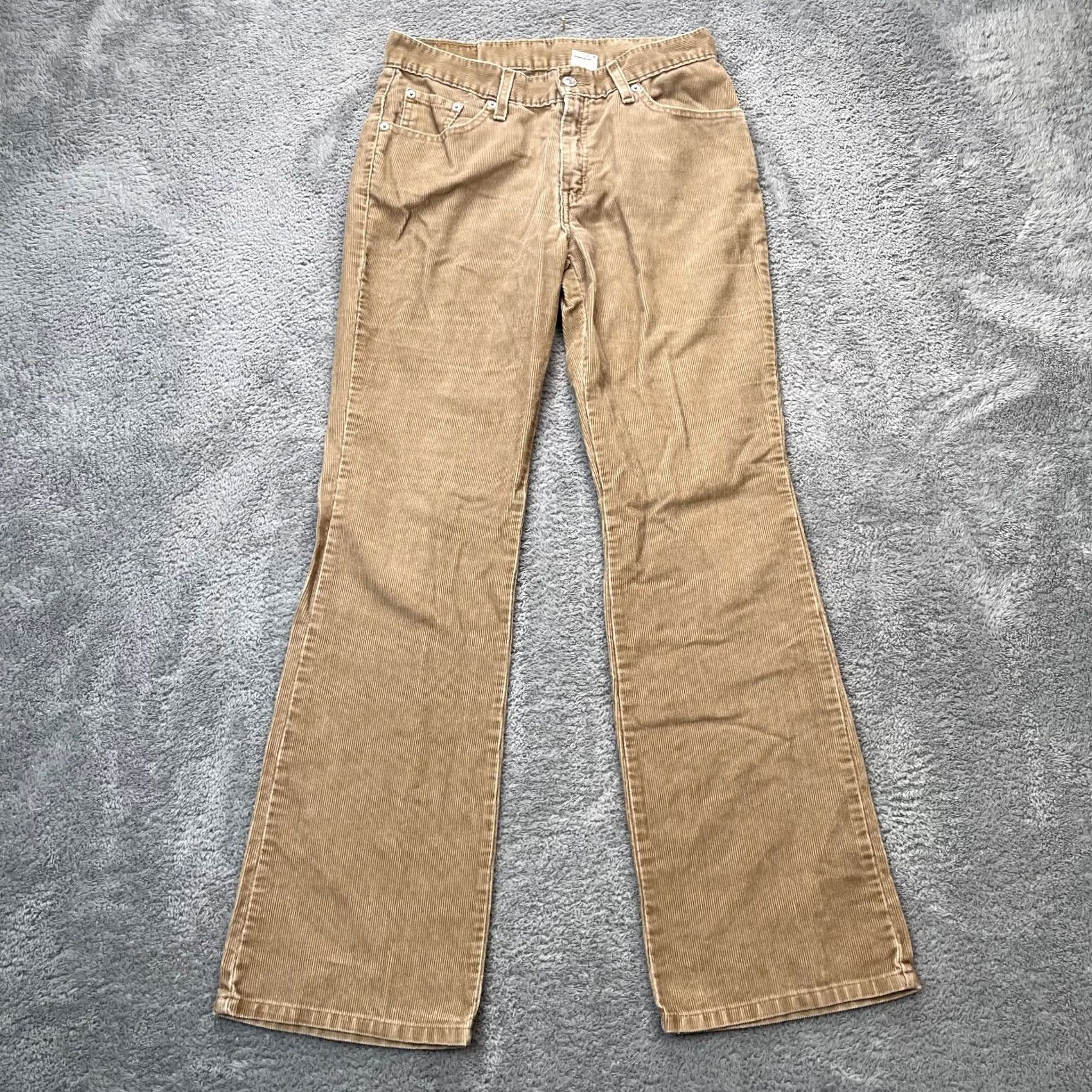 Levi's VINTAGE Levi's Pants Womens 9 Beige Corduroy Bootcut Bell Bottom Flare Slim Inseam 31 Jeans, Chino, 90s, USA Women Size 30" / US 8 / IT 44 - 2 Thumbnail