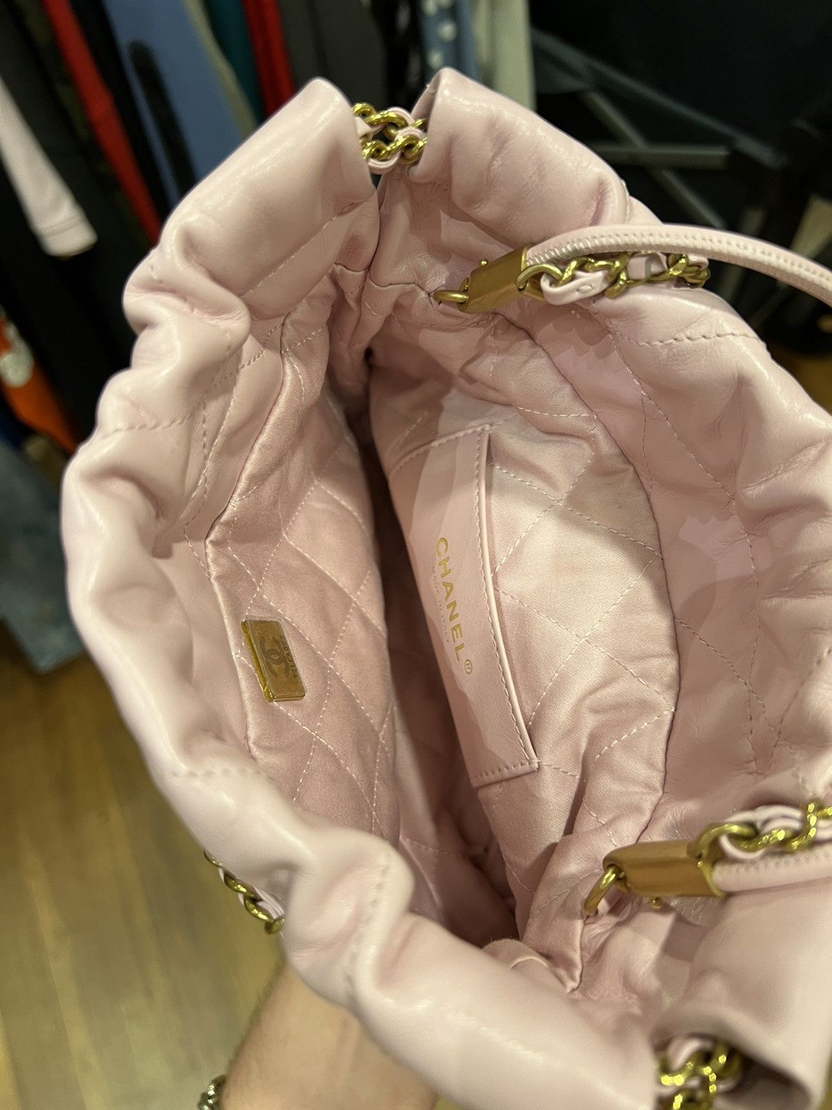Chanel Chanel Mini Quilted 22 Hobo Bag Pink Size ONE SIZE - 11 Thumbnail