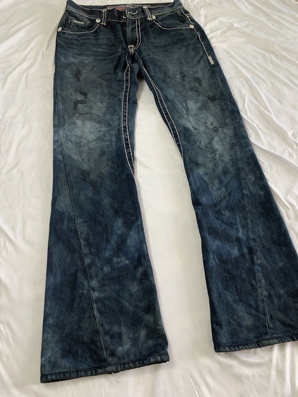 Japanese Brand Flare bootcut buckaroo jeans like true religion Size US 28 / EU 44 - 3 Thumbnail