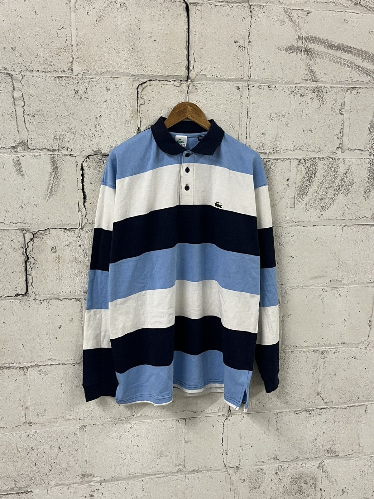 Lacoste Lacoste vintage striped rugby heavy cotton preppy Size US XL / EU 56 / 4 - 3 Thumbnail
