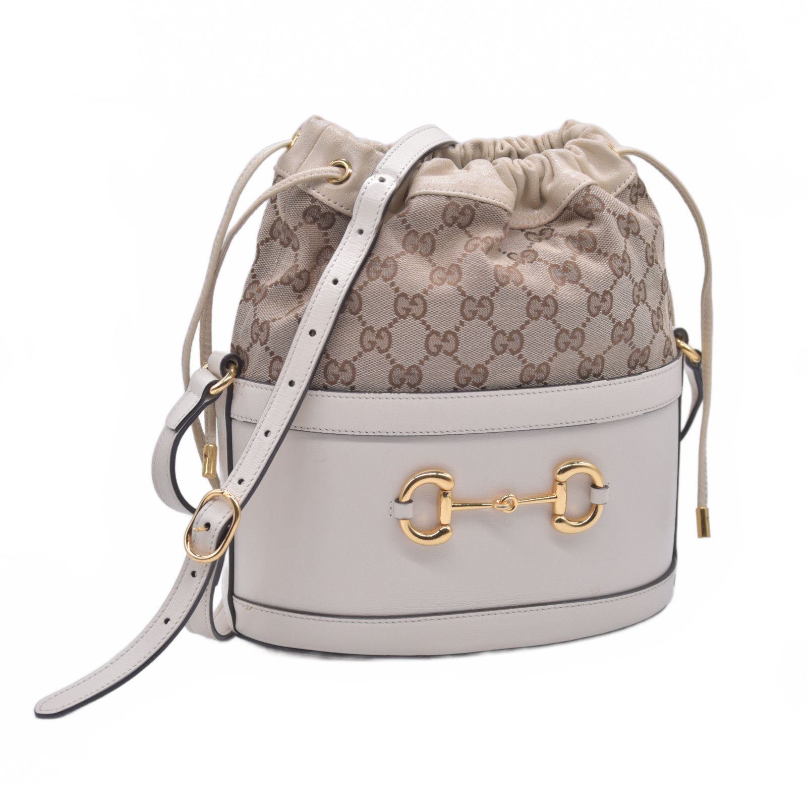 Gucci Gucci Monogram Textured Calfskin Horsebit 1955 Drawstring Size ONE SIZE - 3 Thumbnail