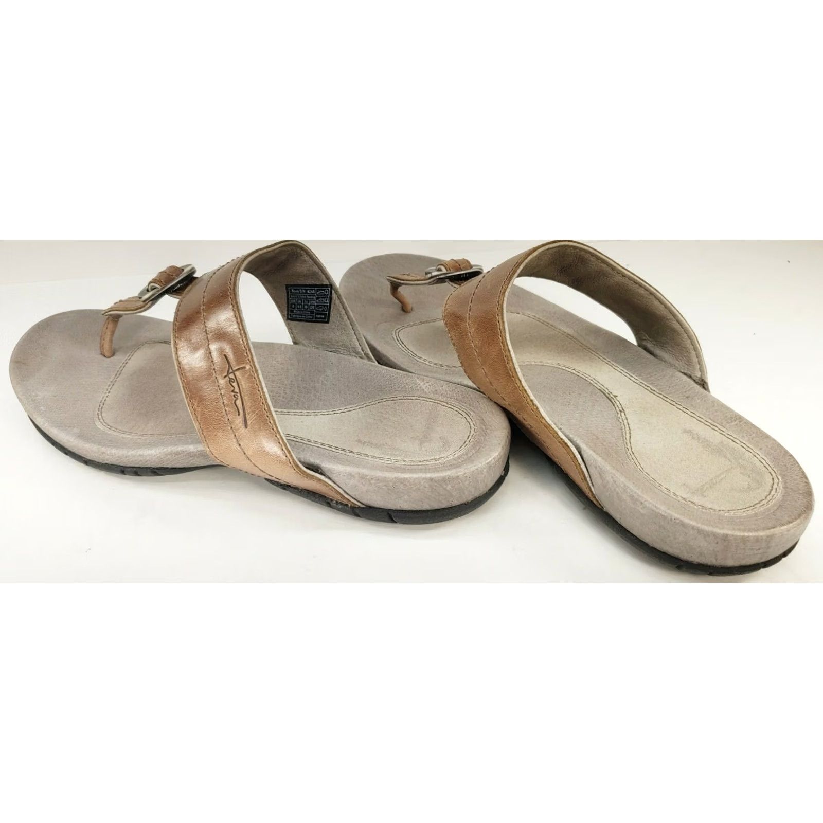 Teva Teva Keelie Women's Sandals Flip Flops Size 8M Brown Leather Casual Thong Size US 8 / IT 38 - 7 Thumbnail