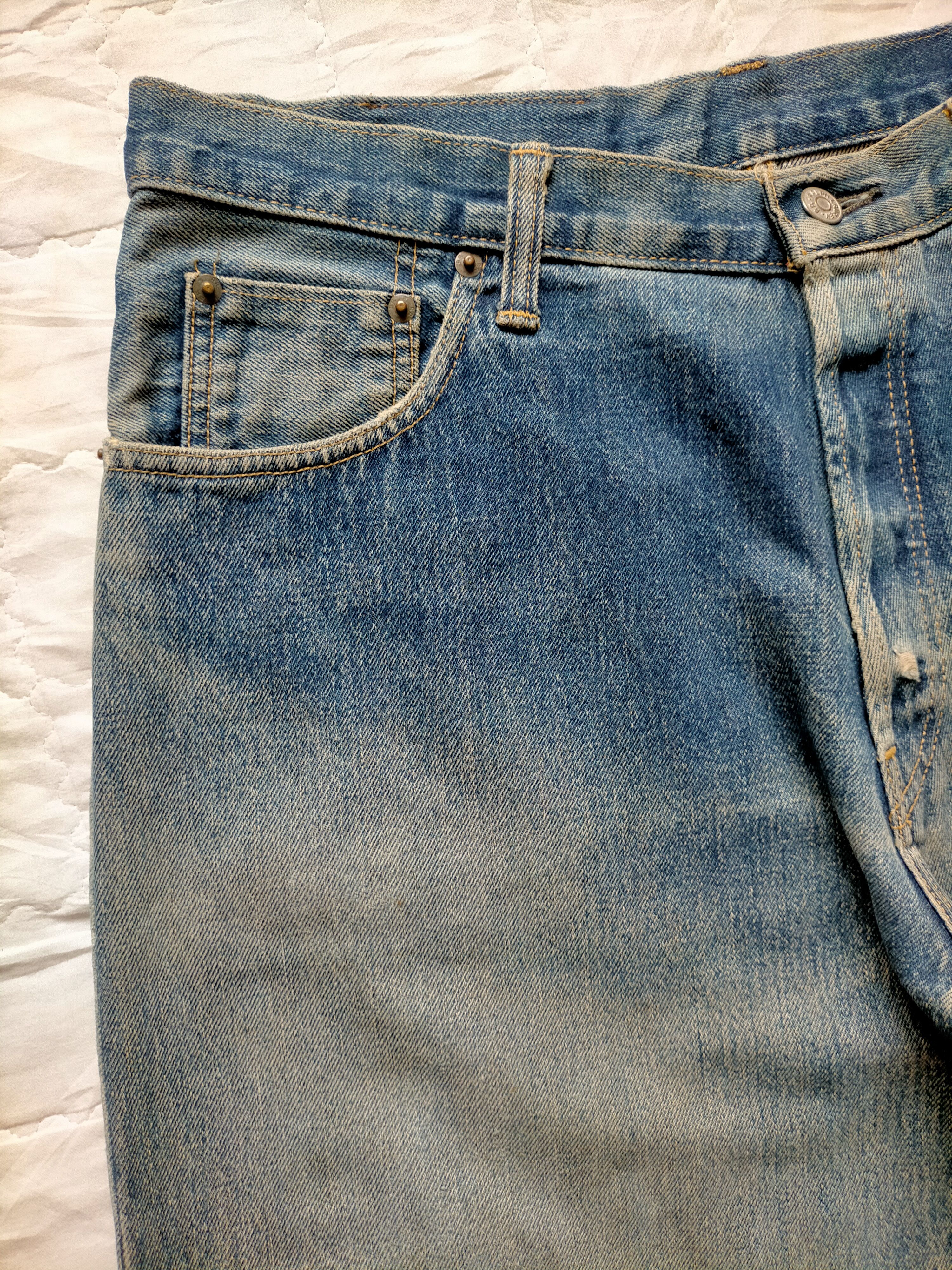RRL Ralph Lauren RRL Ralph Lauren Selvedge Distressed Blue Jeans Size US 34 / EU 50 - 4 Thumbnail