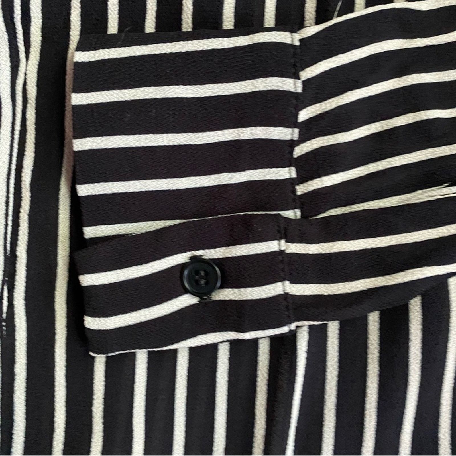 Reformation Reformation Arlington Sheer Striped Blouse Black White S Size S / US 4 / IT 40 - 8 Thumbnail