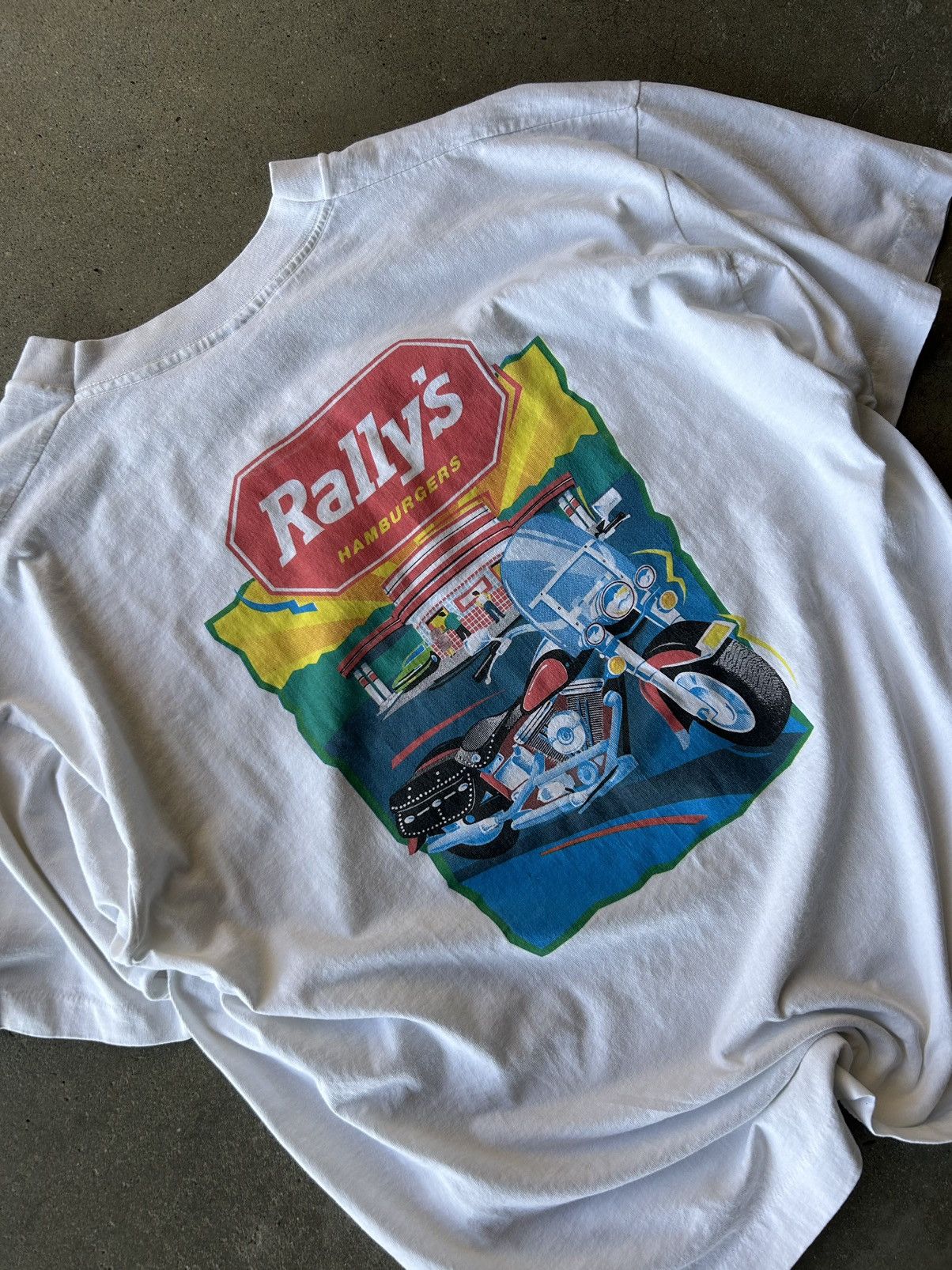 Vintage Vintage 90s Rallys Hamburgers Shirt Size US XL / EU 56 / 4 - 2 Thumbnail