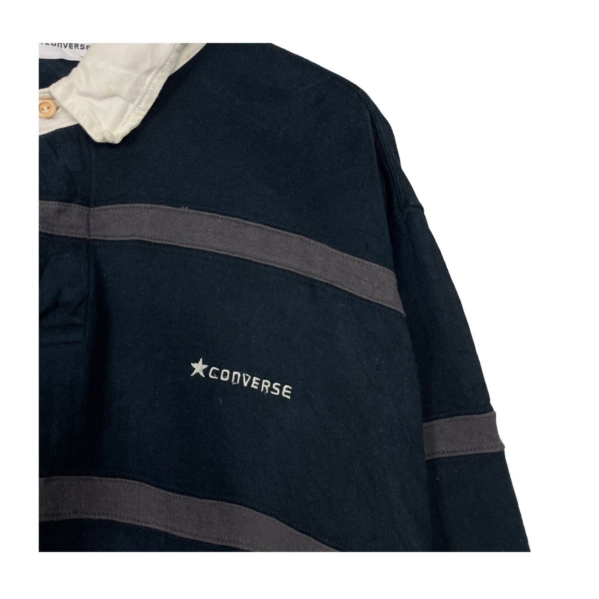 Japanese Brand × Vintage 💥90s CONVERSE VINTAGE POLO STRIPED LONGSLEEVE SHIRT Size US XL / EU 56 / 4 - 5 Thumbnail