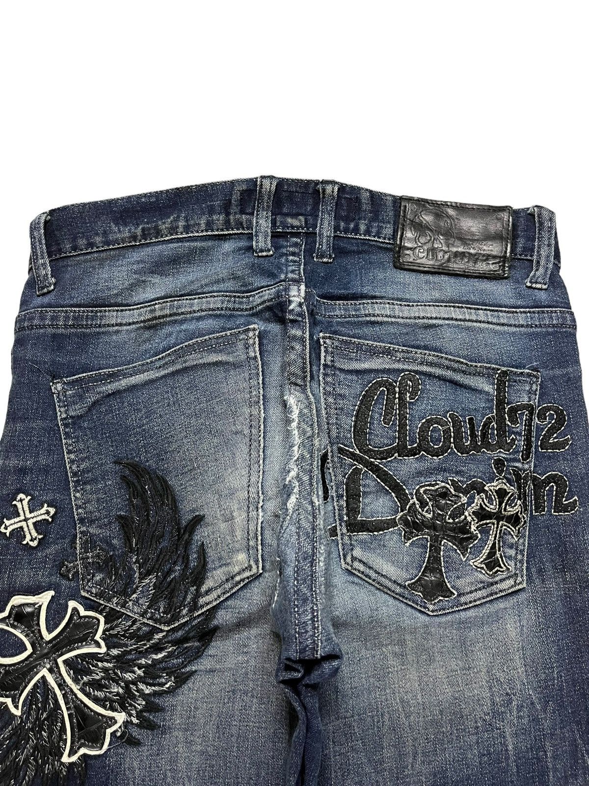Japanese Brand × Seditionaries Vintage Japanese Brand Embellished Cross Patched Jeans Size US 33 - 8 Thumbnail