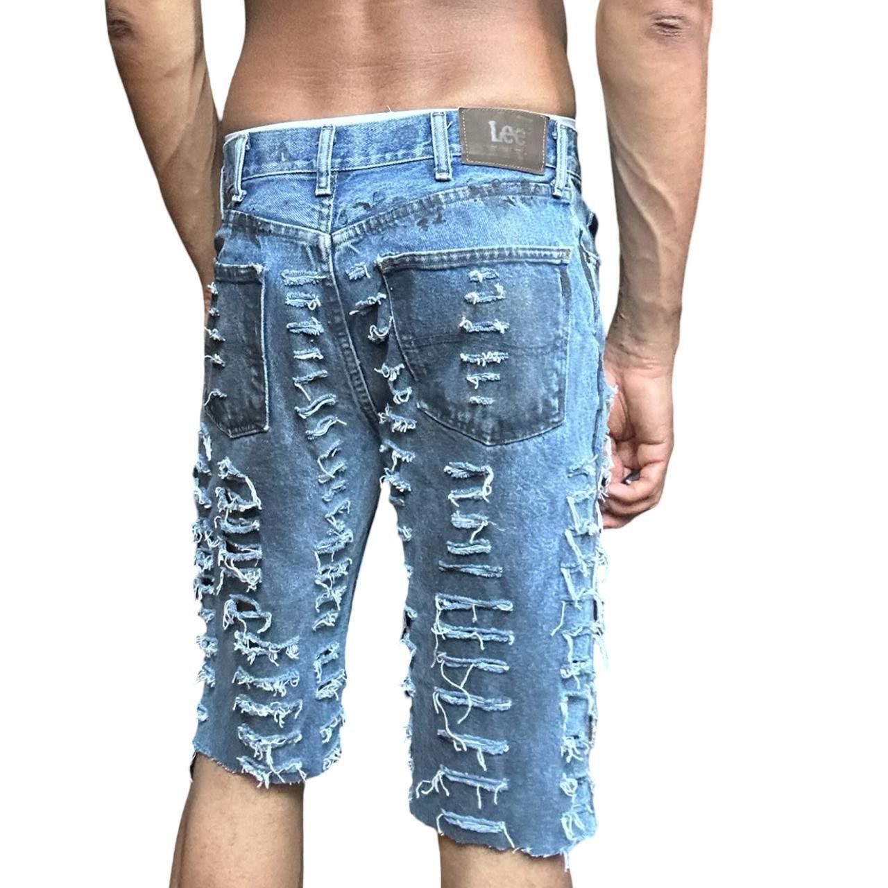 Lee ASTROBOI* x Lee Relaxed Grunge Blue & Blue Denim Shorts 34" Size US 34 / EU 50 - 5 Thumbnail