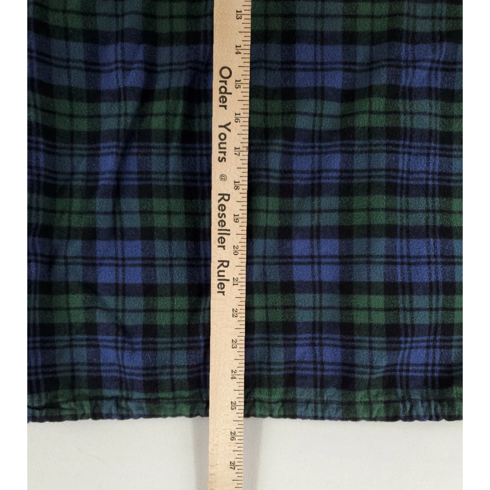 Vintage Vermont Flannel Hoodie Pullover Blue Green Plaid Long Sleeve Mens S Size US S / EU 44-46 / 1 - 7 Thumbnail