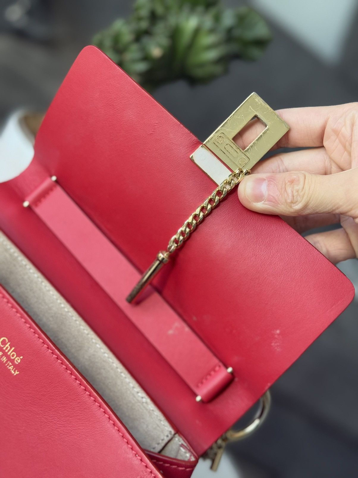 Chloe Chloe Leather Drew Bag Red Size ONE SIZE - 15 Thumbnail