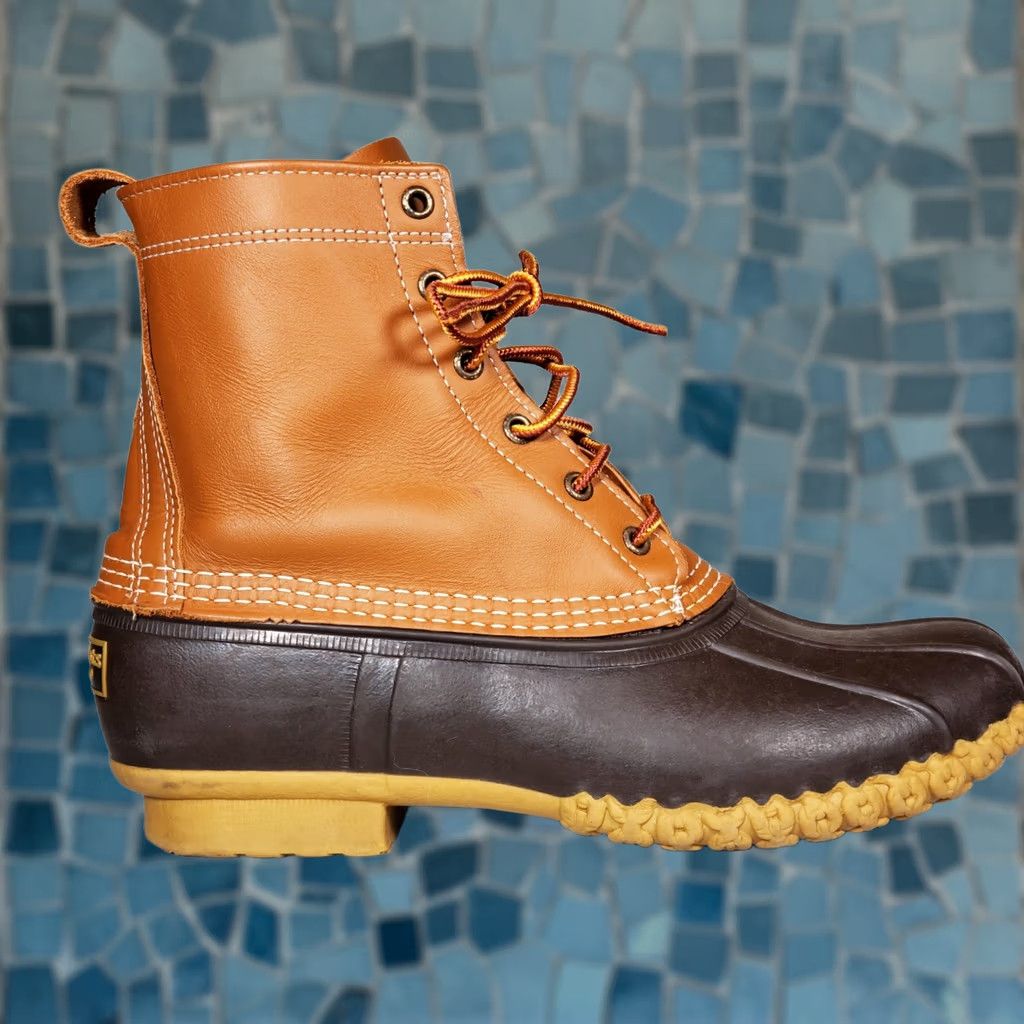 Vintage L.L.Bean Boots Duck 8" Brown Leather Waterproof Rain Hunting Women's US 10 M Size US 10 / IT 40 - 1 Thumbnail