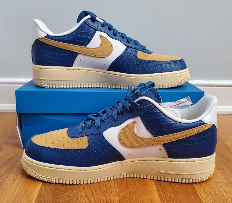 Nike Air Force 1 Low SP x Undefeated 5 On It Blue Yellow Croc | Grailed