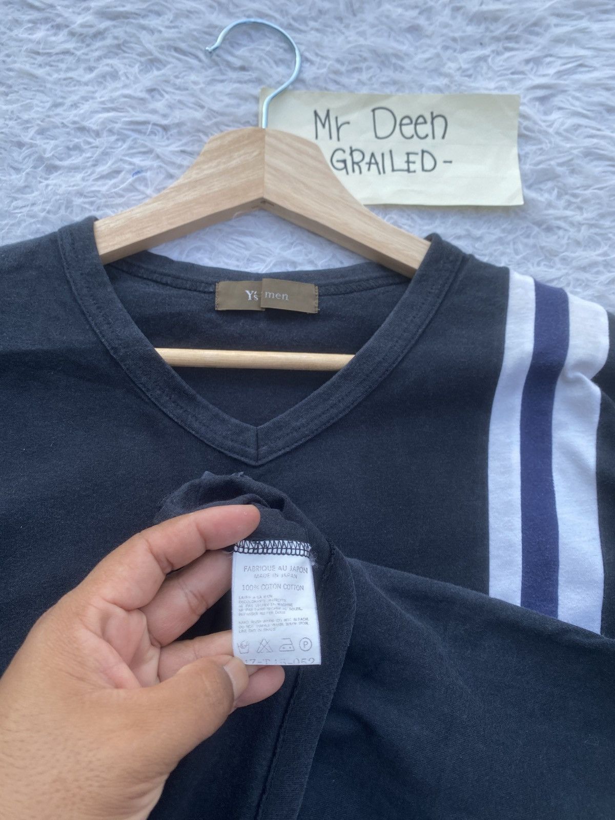 Yohji Yamamoto Vintage 80's - 90's Y's for Men Three Stripes T-Shirts Size US M / EU 48-50 / 2 - 11 Thumbnail