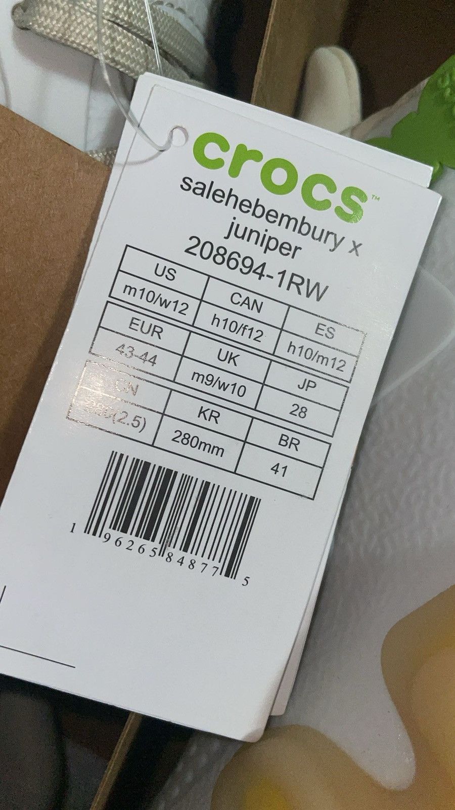 Crocs × Salehe Bembury Salehe Bembury Crocs Juniper - Tahini - M10/W12 Size US 10 / EU 43 - 2 Thumbnail