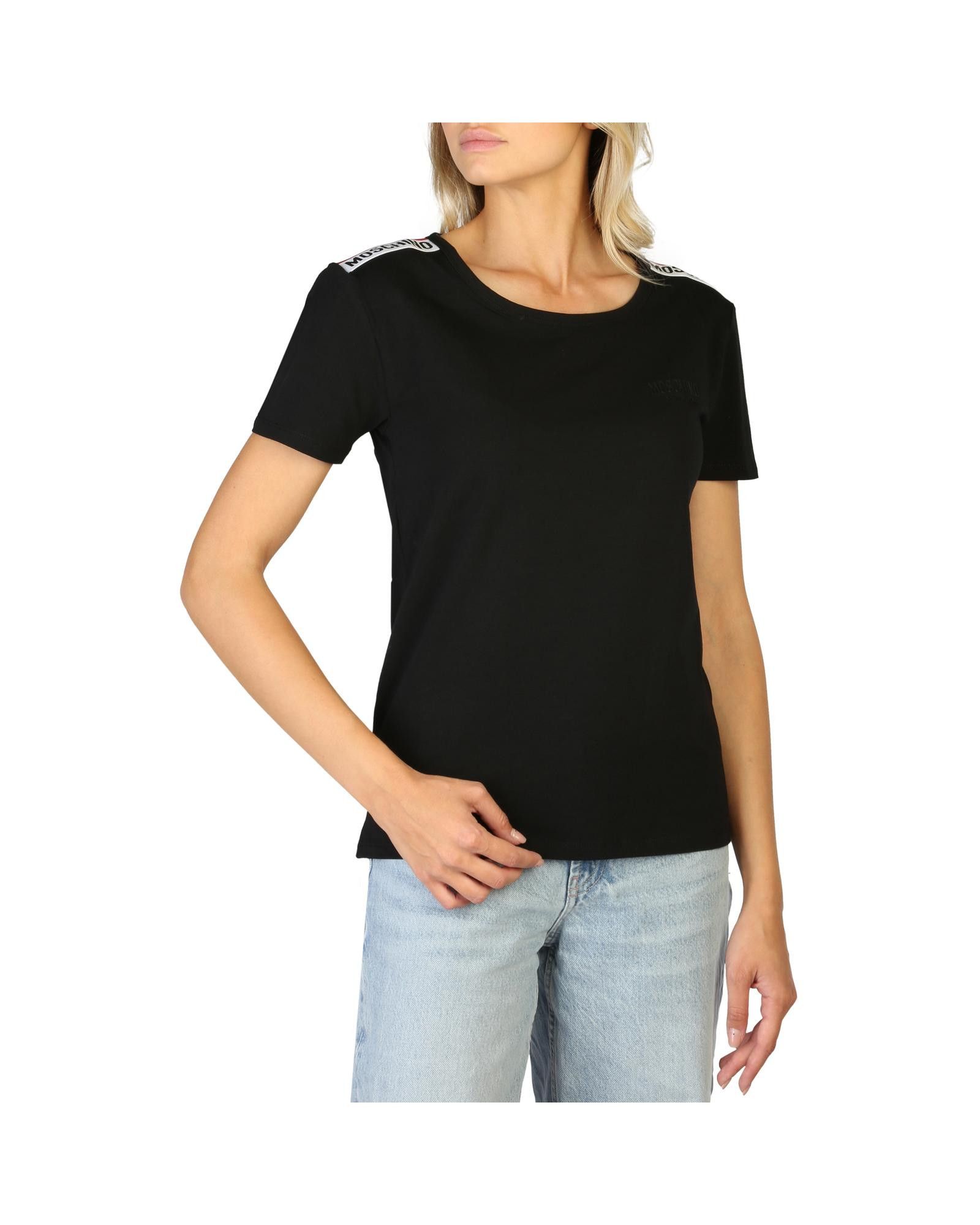 image of Moschino Classic Round Neck T-Shirt In Solid Colour in Black, Women's (Size XS)