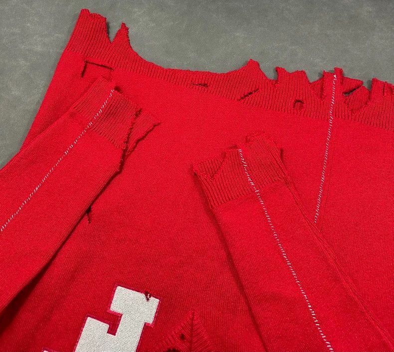 Raf Simons Raf Simons Damaged silhouette embroidered sweater-2506 Size US S / EU 44-46 / 1 - 4 Thumbnail