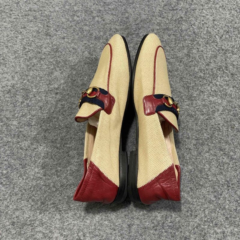 Gucci Gucci Women's Horsebit Loafers in Beige and Red Size US 7.5 / EU 40-41 - 8 Thumbnail
