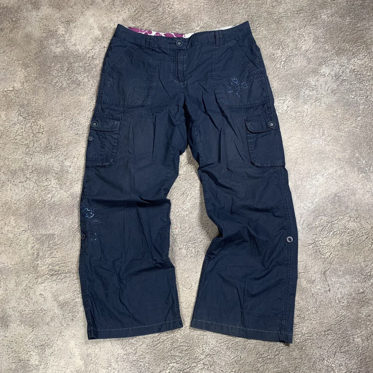 Vintage Vintage 90s Baggy Cargo Pants Flared Parachute Grunge Logo M Size 32" / US 10 / IT 46 - 2 Thumbnail