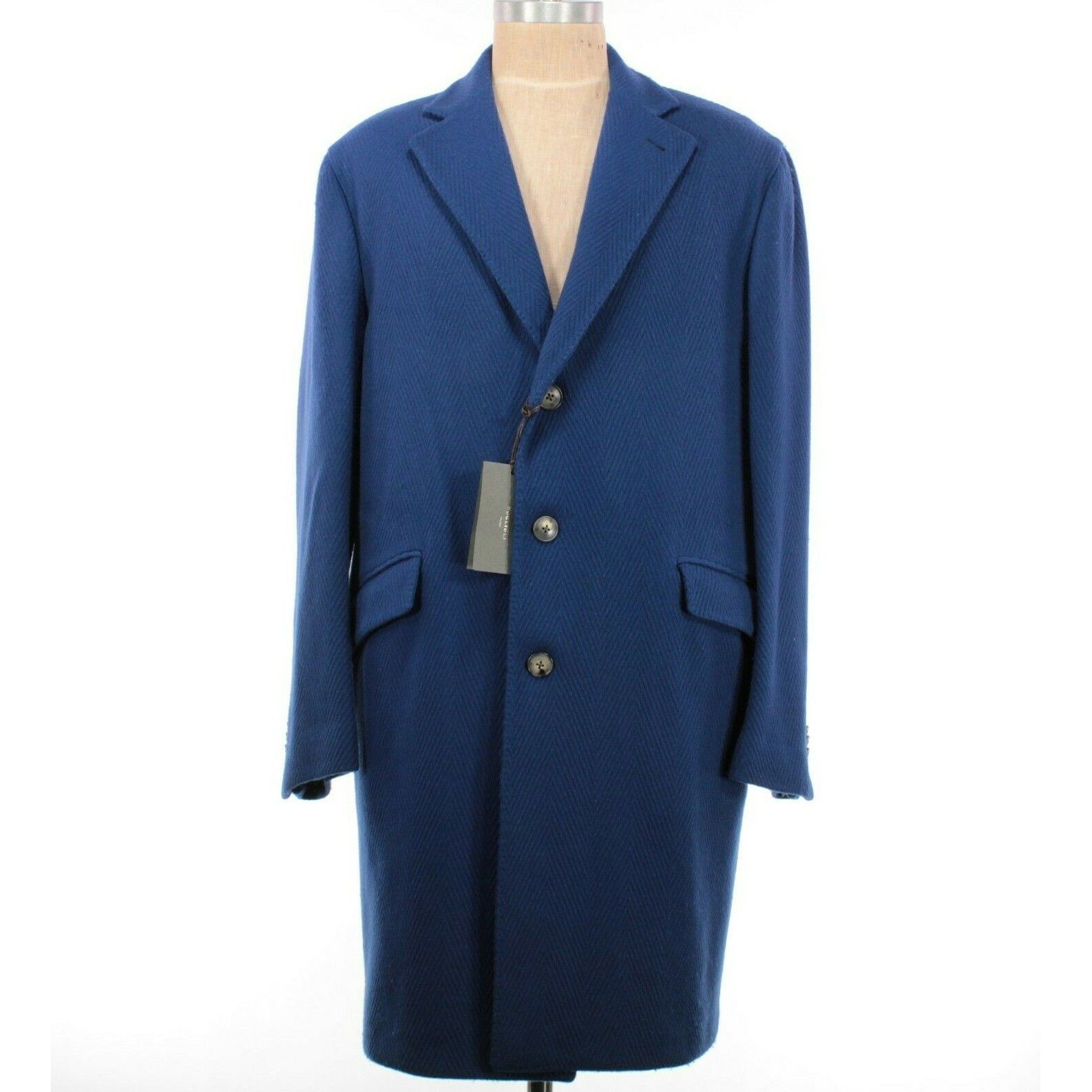 Boglioli Coat Size XL US In Blue Wool Blend