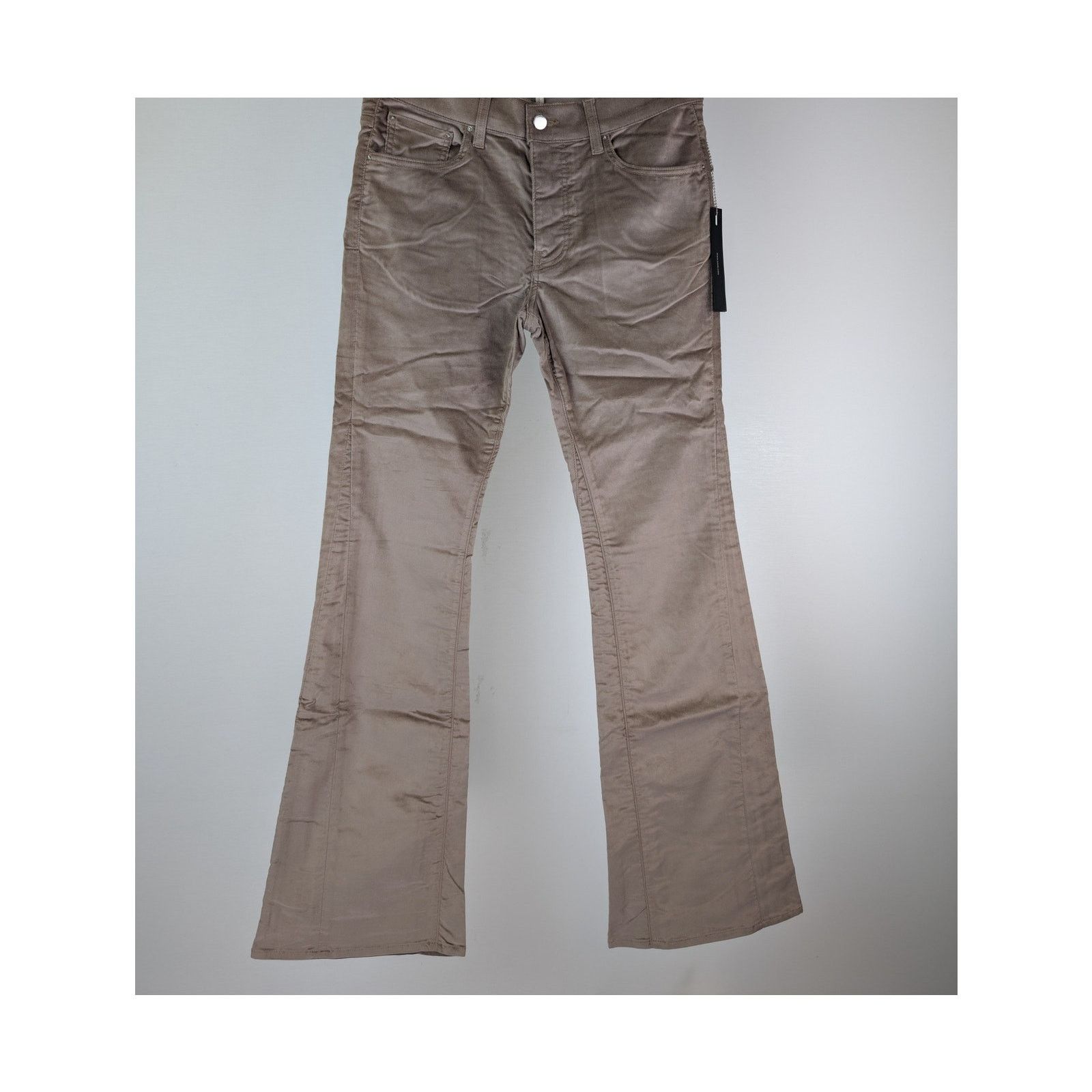 Amiri o1rshd1 Velour Flare Stack Pants in Sand Size US 34 / EU 50 - 1 Thumbnail