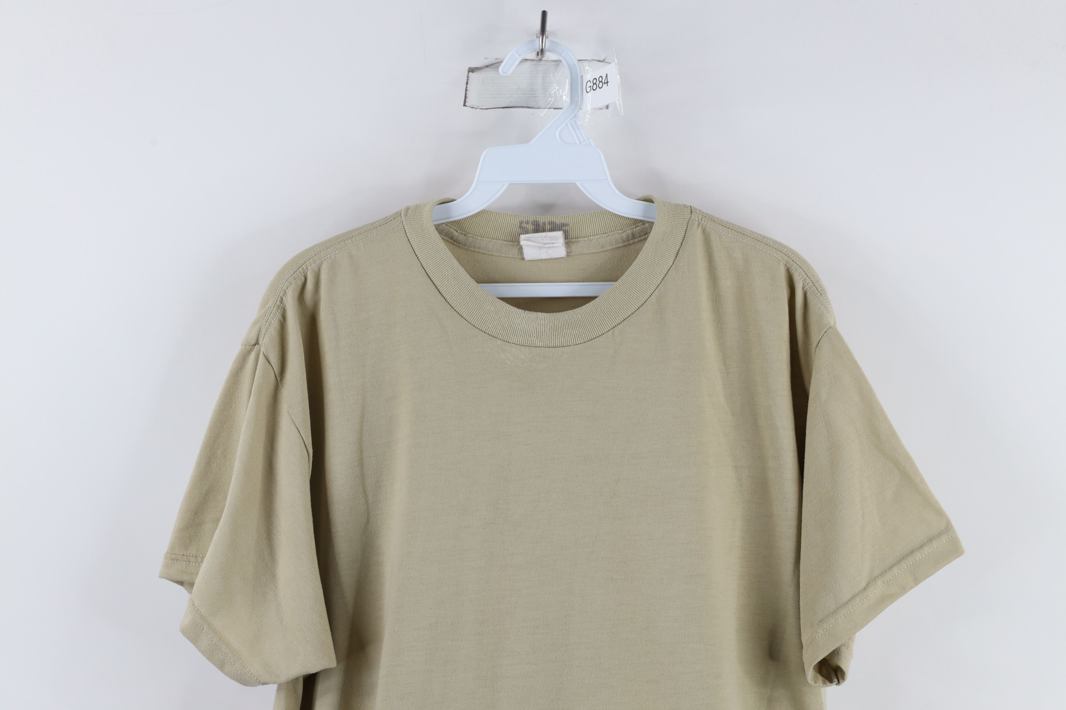 Vintage Vintage 90s Streetwear Blank Short Sleeve T-Shirt Beige USA Size US L / EU 52-54 / 3 - 2 Thumbnail