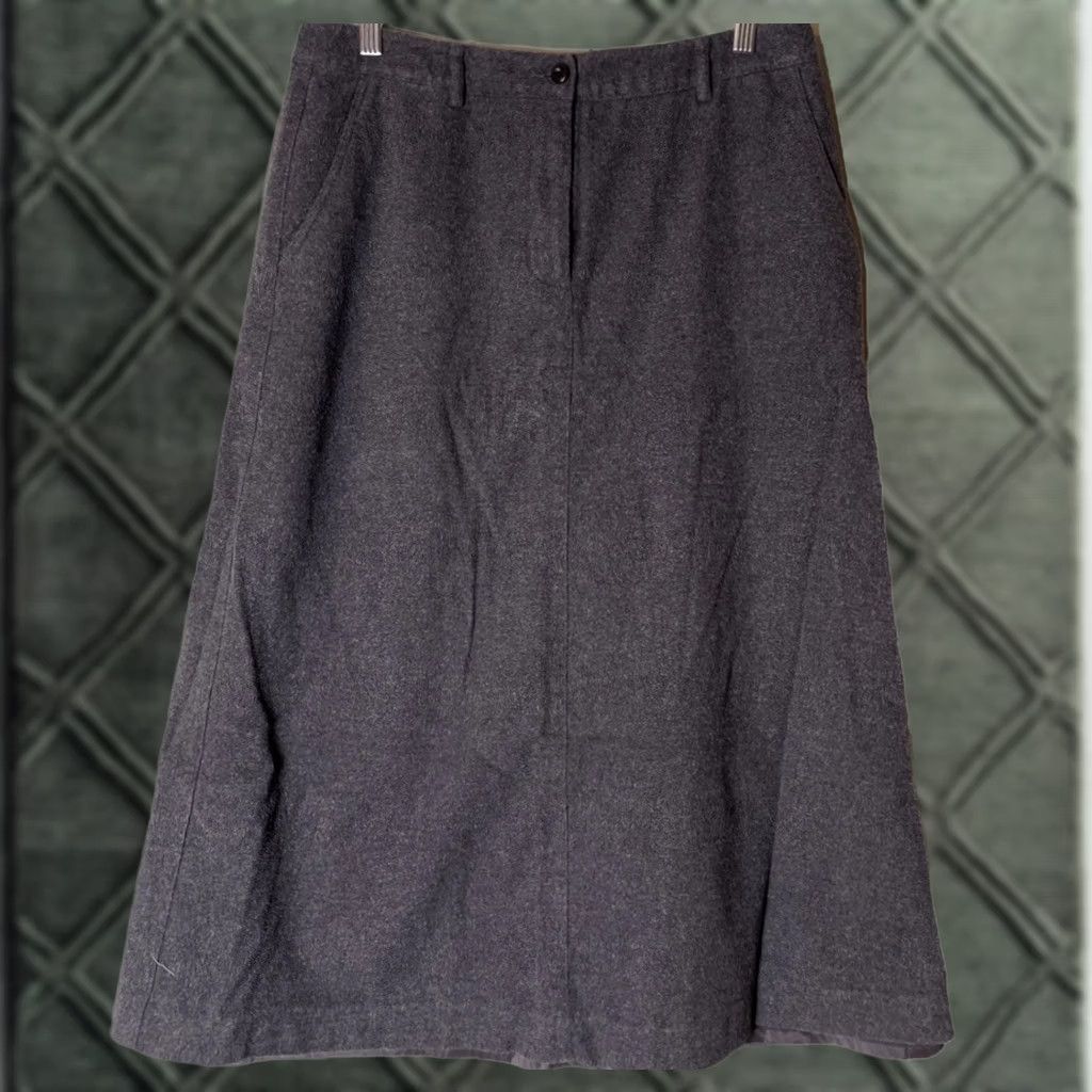 Vintage VINTAGE L.L.Bean Skirt Womens Midi Gray Flannel Lined Preppy Classic Fit Straight 10 Reg Size 32" / US 10 / IT 46 - 1 Thumbnail