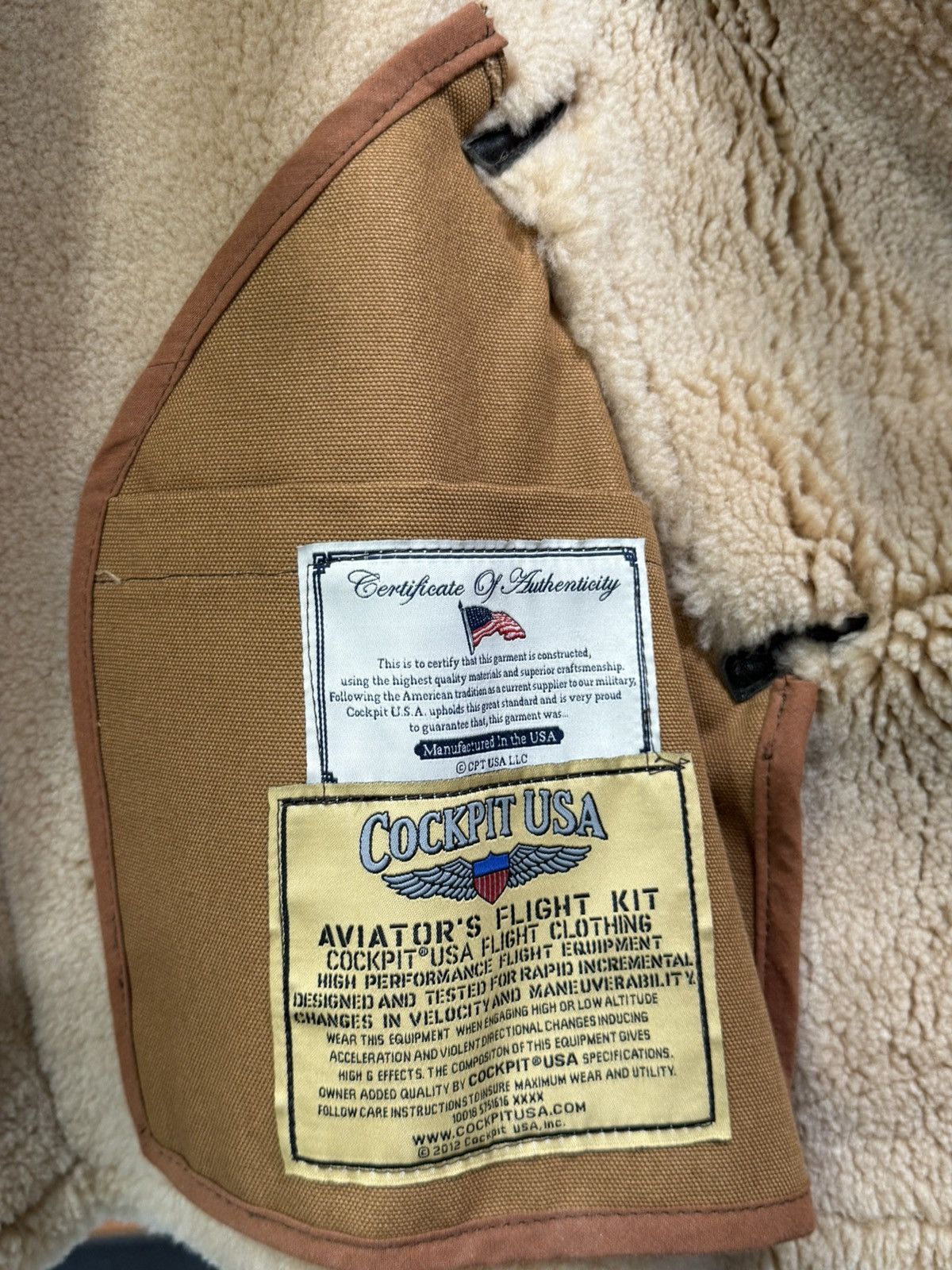 Cockpit USA R.A.F Sheepskin Bomber Jacket Z2109 Size US M / EU 48-50 / 2 - 3 Thumbnail