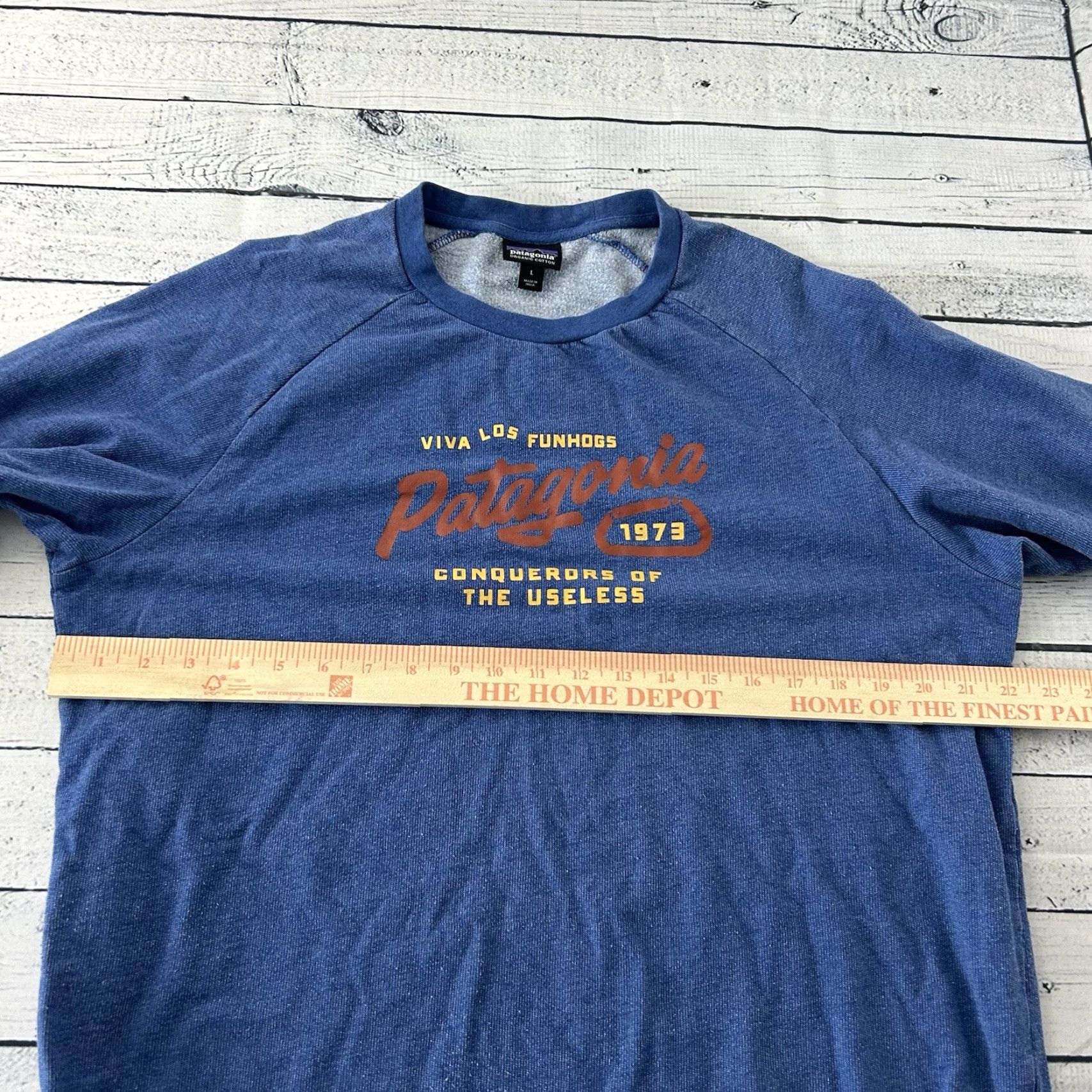 Patagonia Patagonia Long Sleeve T-Shirt Mens Large Blue Viva Los Funhogs Crewneck Shirt Size US L / EU 52-54 / 3 - 5 Thumbnail