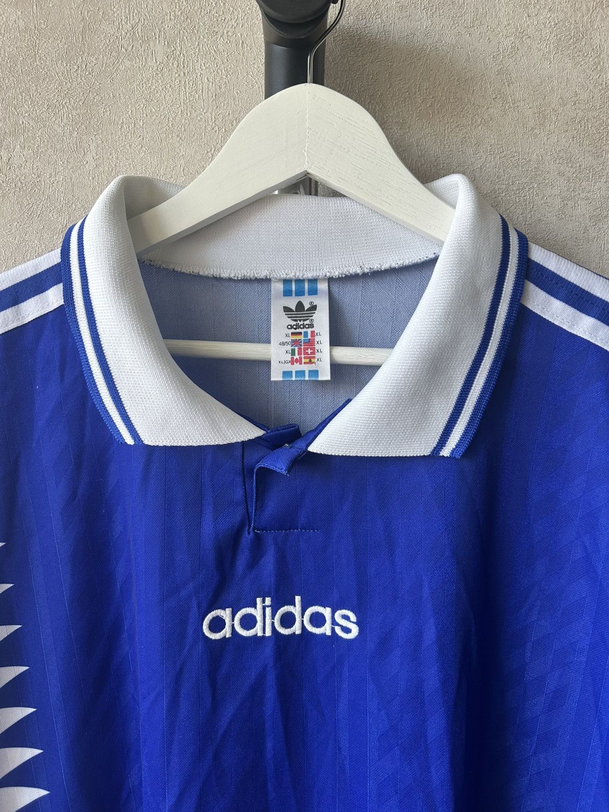 Adidas Vintage 90s Adidas Diamond Print Long Sleeve Soccer Jersey Size US XL / EU 56 / 4 - 7 Thumbnail