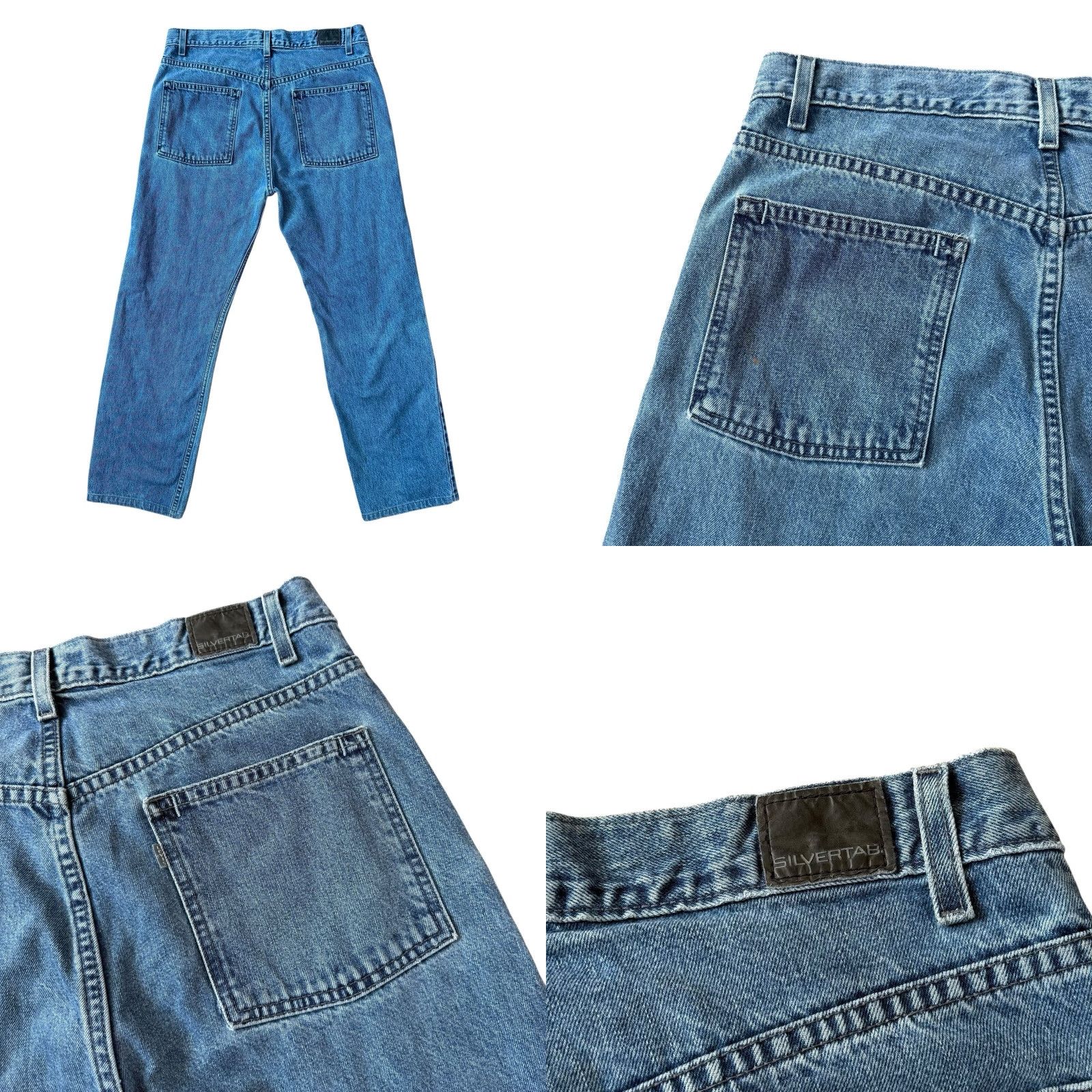 Vintage VINTAGE Rare Levis Silver Tab Straight Leg Jeans Men 33 x 30 Denim 5-Pocket Zipper Zip Silver Tab Levis Mens Jeans Size US 33 - 8 Thumbnail
