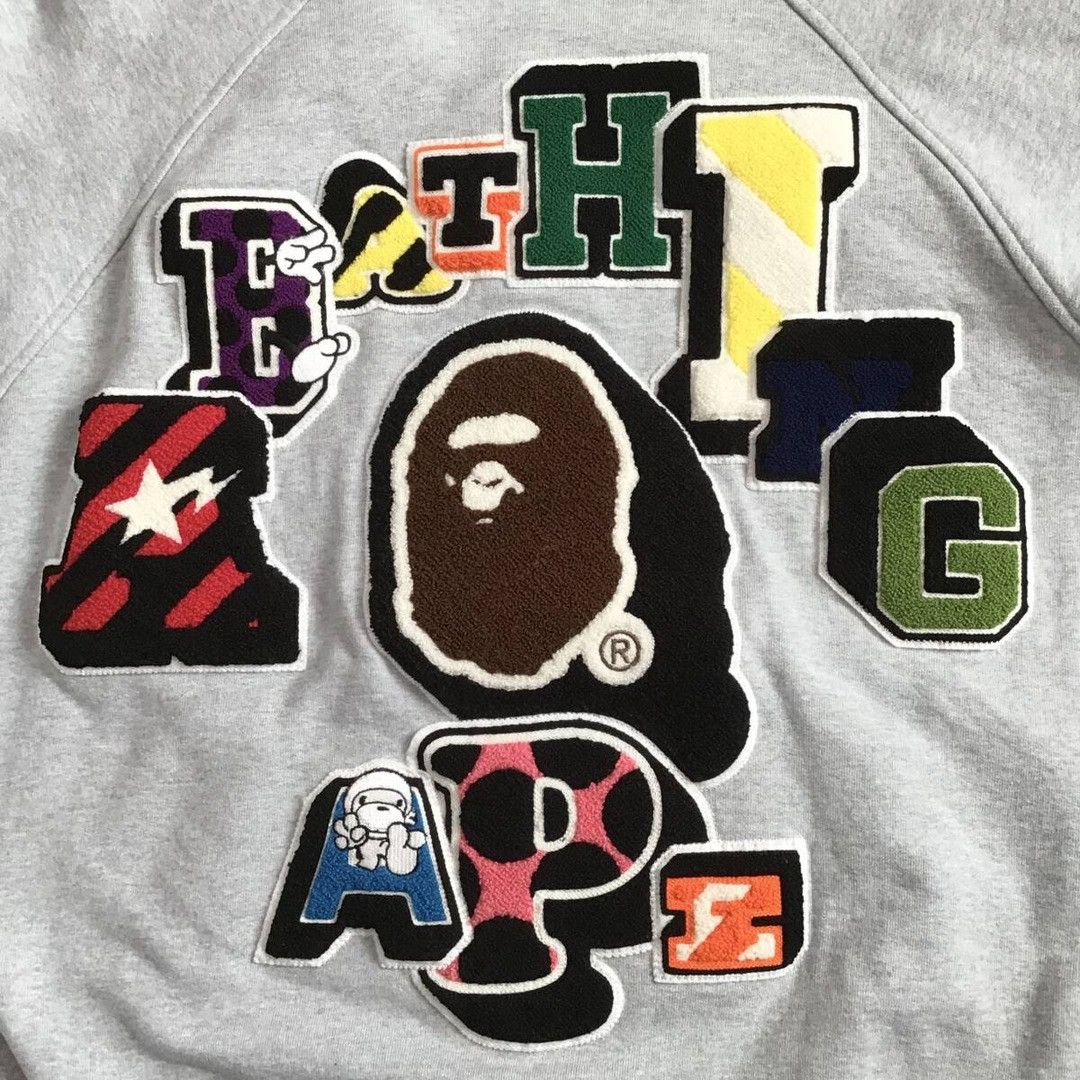 Bape BAPE LOGO sweat varsity jacket a bathing ape NIGO Size US M / EU 48-50 / 2 - 4 Thumbnail