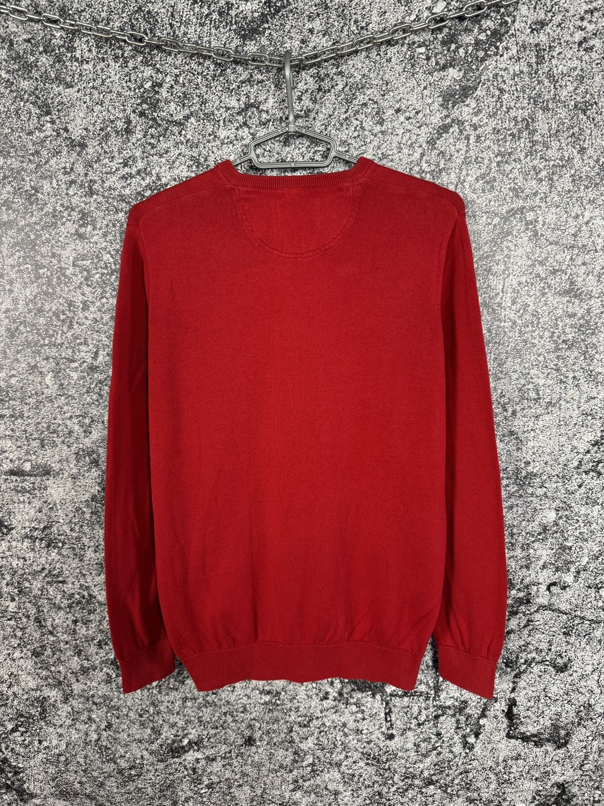 Lacoste Men’s Lacoste V-Neck Red Sweater Pullover Size 5 (Large) Size US L / EU 52-54 / 3 - 11 Thumbnail