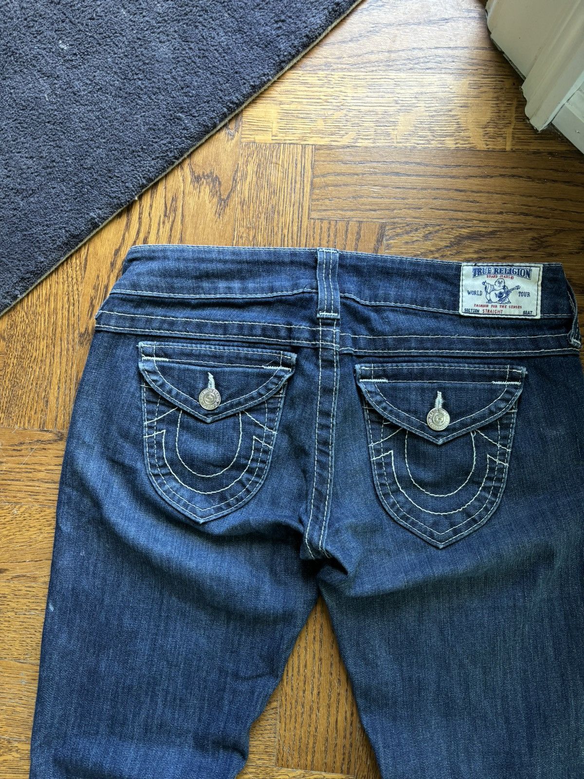 True Religion × Vintage Vintage True Religion Jeans Contrast Stitch Low Rise Skinny Size 30" / US 8 / IT 44 - 3 Thumbnail