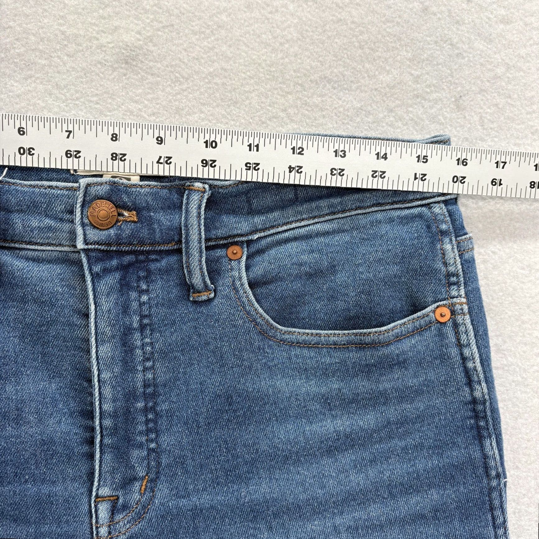 Madewell Madewell Jeans Womens 29 Blue Medium Wash High Rise Slim Stretch Denim Stovepipe Straight 5-Pocket Size 29" - 6 Thumbnail