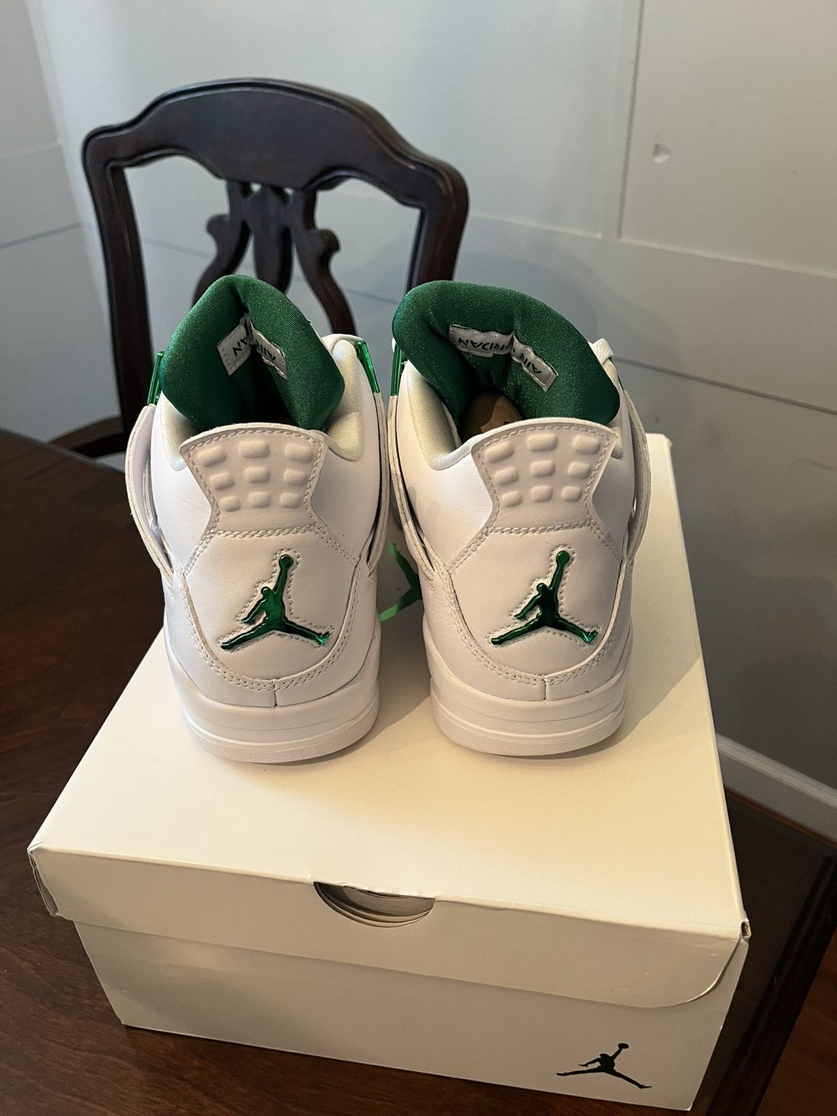 Jordan Brand 2020 Air Jordan 4 Retro 'Green Metallic’🤍💚 Size US 8 / EU 41 - 3 Thumbnail