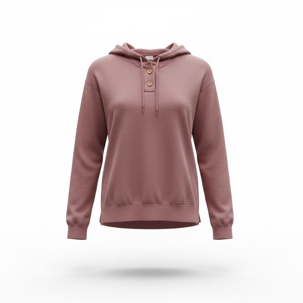 Loft LOFT Outlet Mauve Hooded Henley Top Women’s Small S 4 6 Size S / US 4 / IT 40 - 1 Thumbnail