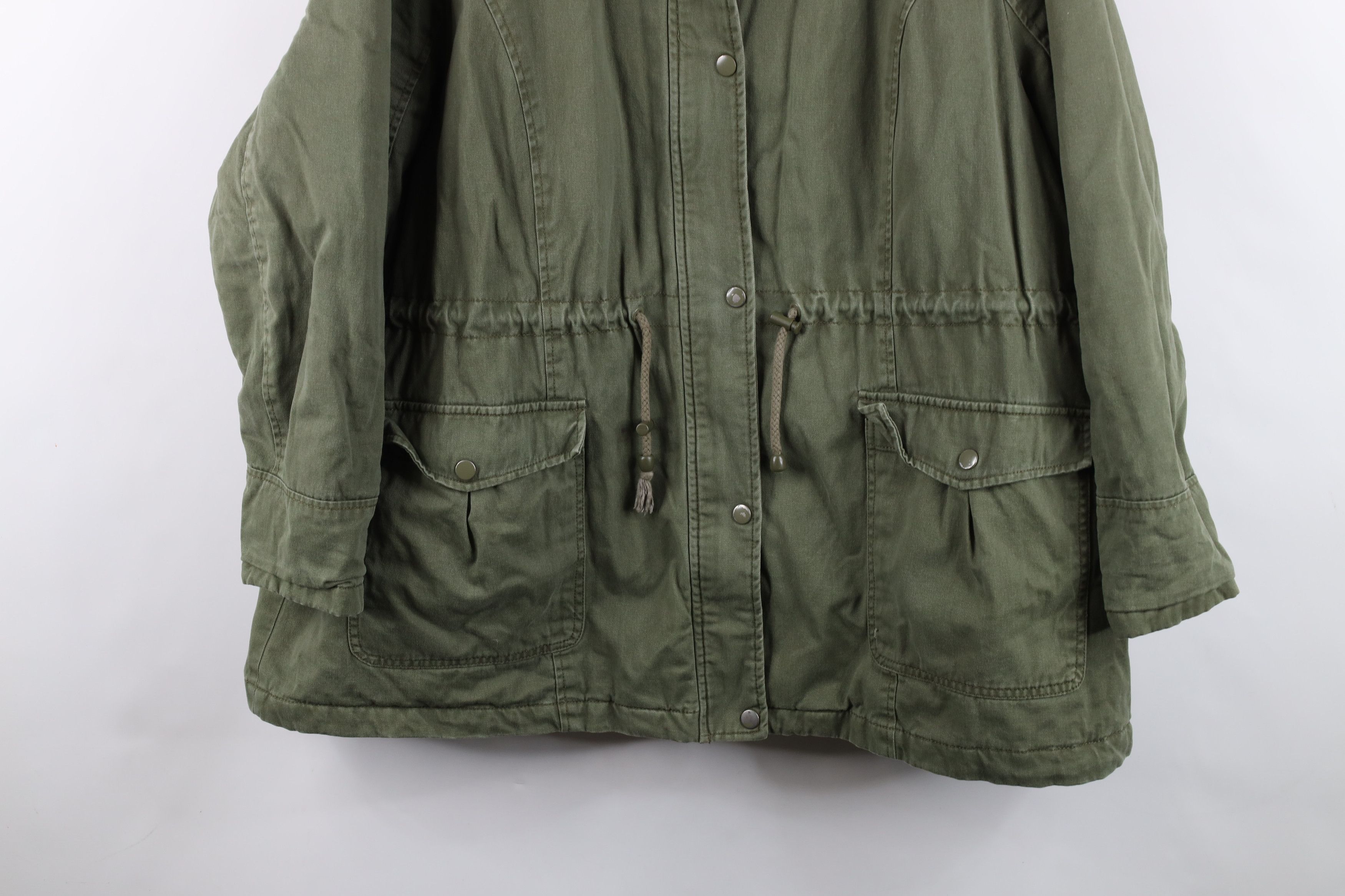 Vintage Vintage 90s Streetwear Style Quilted Hooded Field Jacket Size 3XL / US 20-22 - 3 Thumbnail