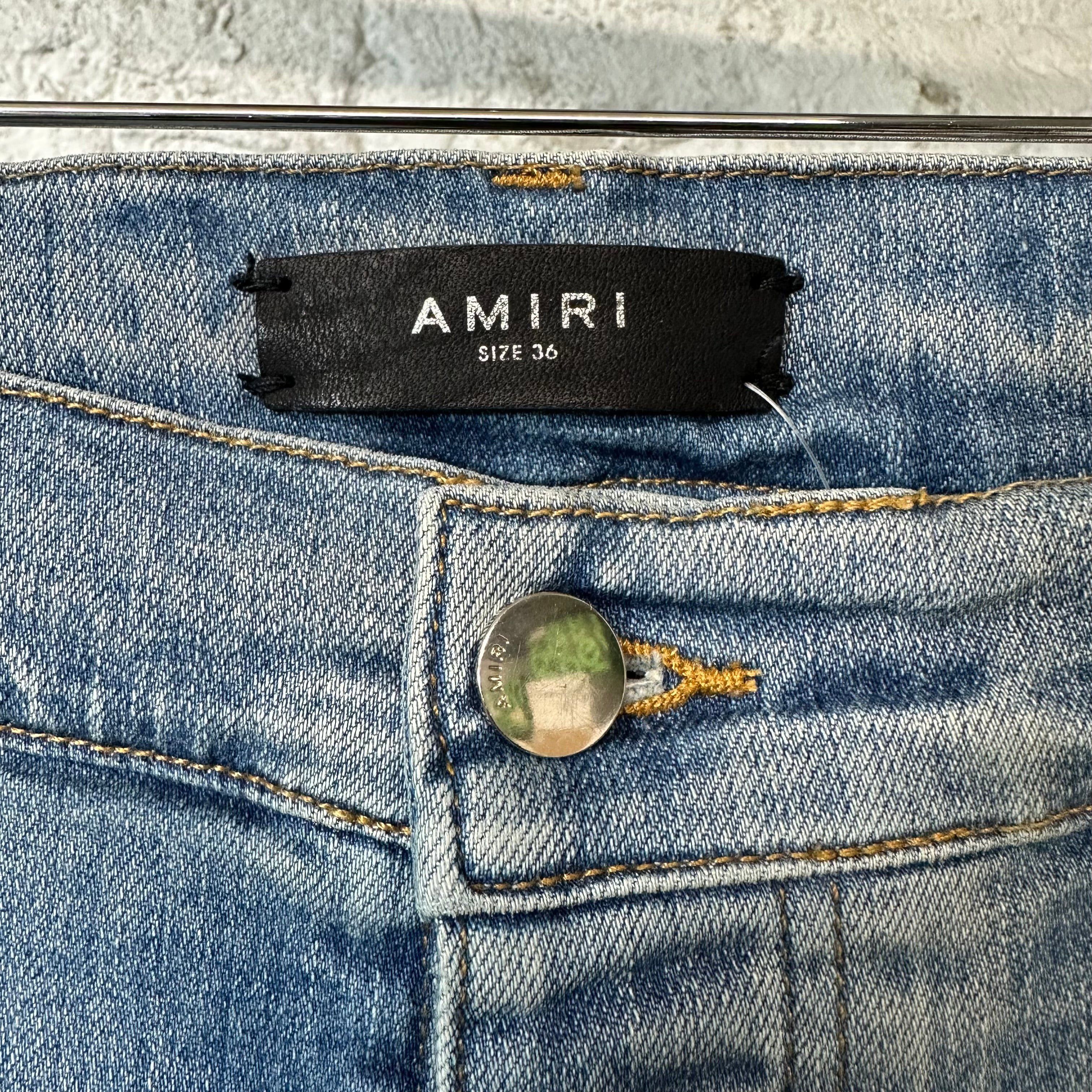 Amiri Amiri Camo Bones Blue Denim Jeans Sz 36 Size US 36 / EU 52 - 3 Thumbnail