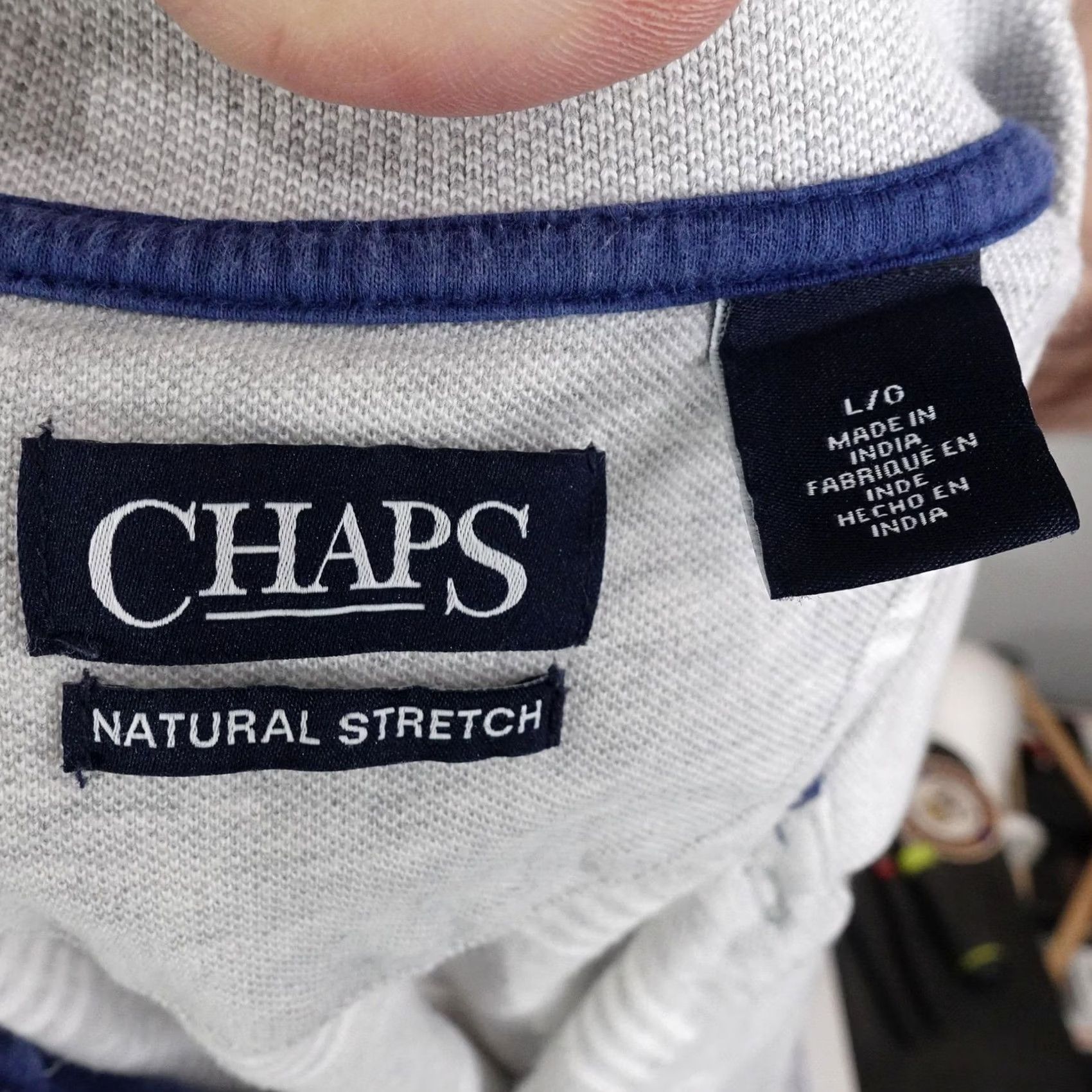 Chaps Chaps Polo Shirt Mens L Gray Striped Short Sleeve 100% Cotton Natural Stretch Polo Shirt Mens L Gray Striped Short Sleeve Size US L / EU 52-54 / 3 - 5 Thumbnail