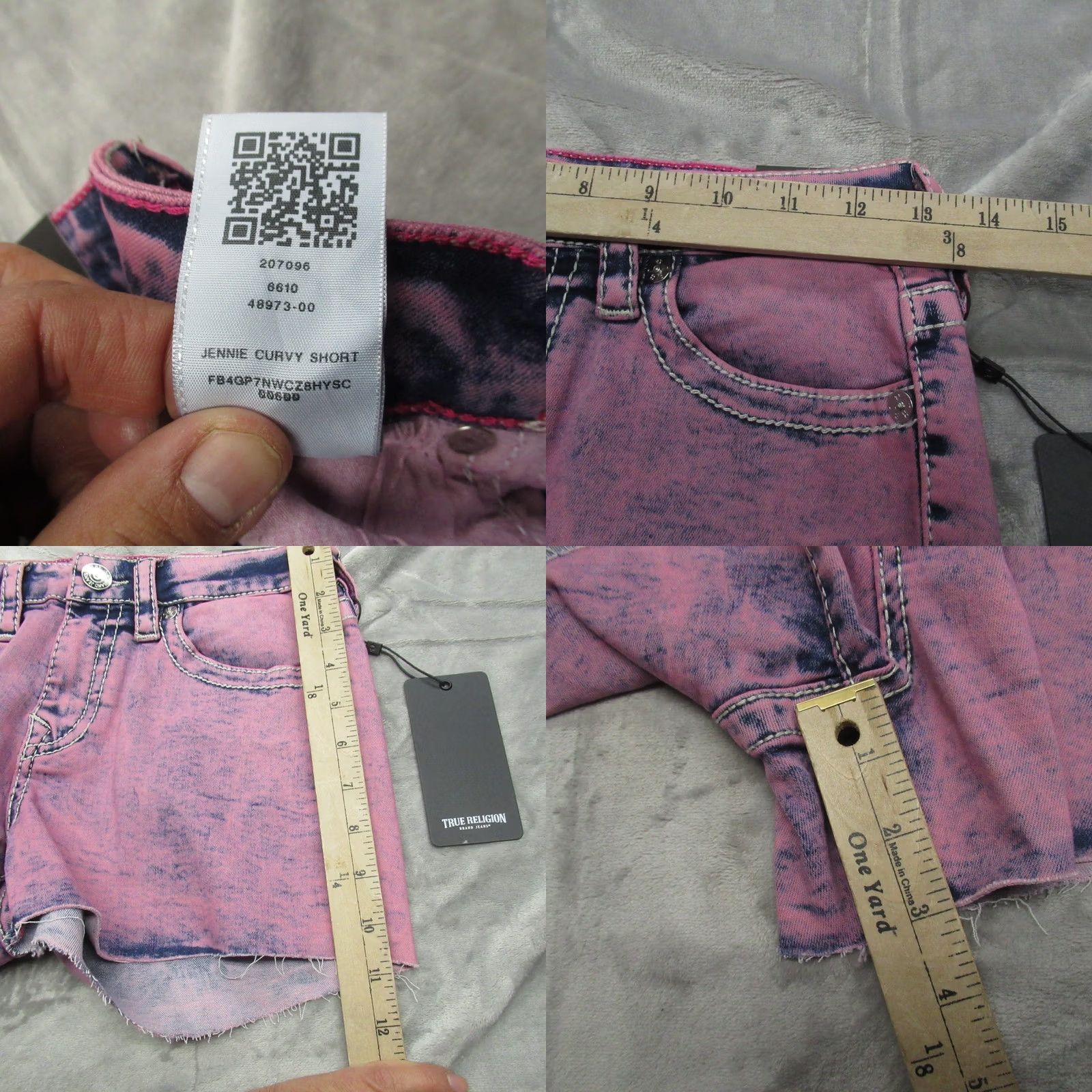 True Religion True Religion Denim Shorts Womens 26 Fuchsia Jennie Mid Curvy Raw Hem 159 NEW Size 26" / US 2 / IT 38 - 8 Thumbnail