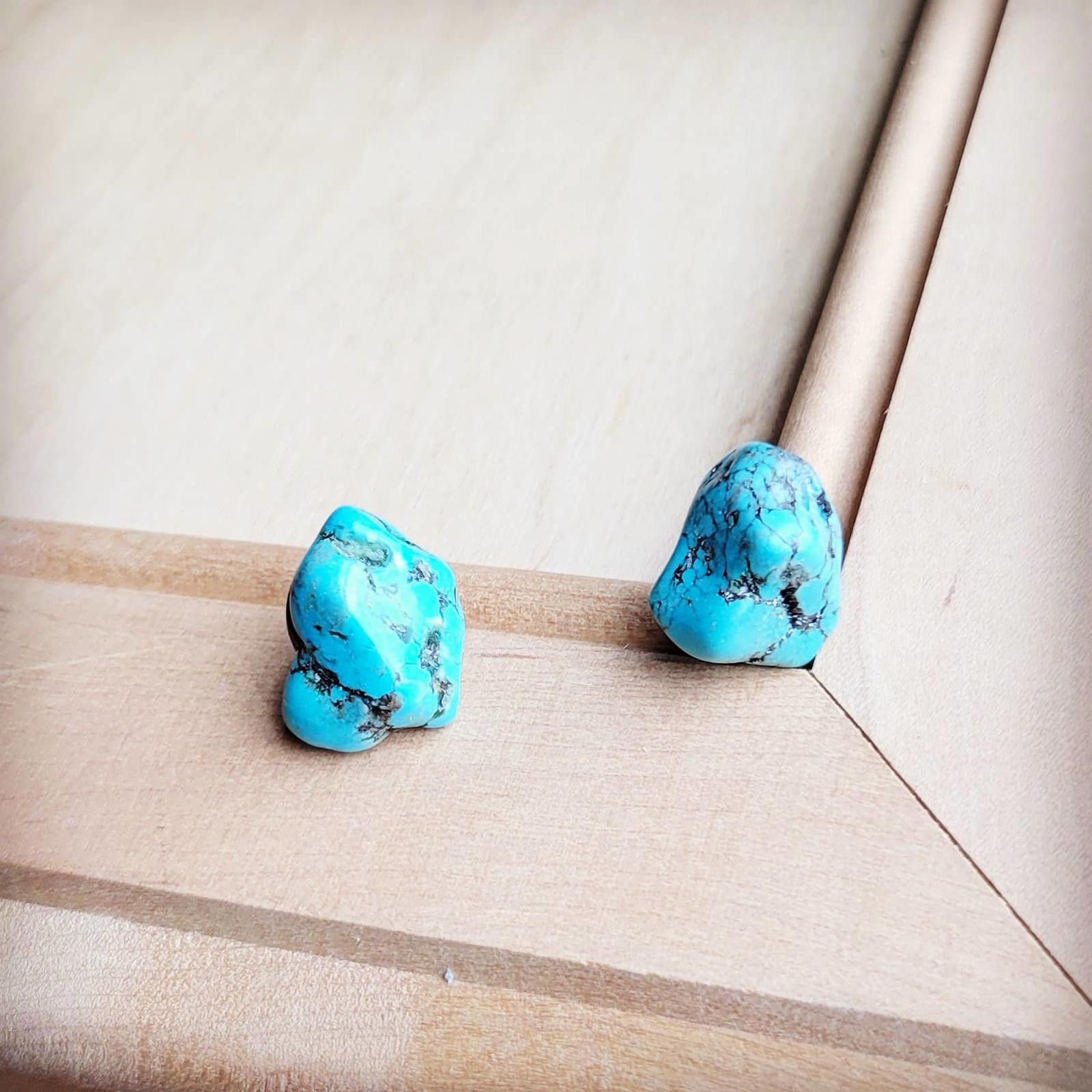 Other Blue Turquoise Beaded Stud Earrings Size ONE SIZE - 1 Thumbnail