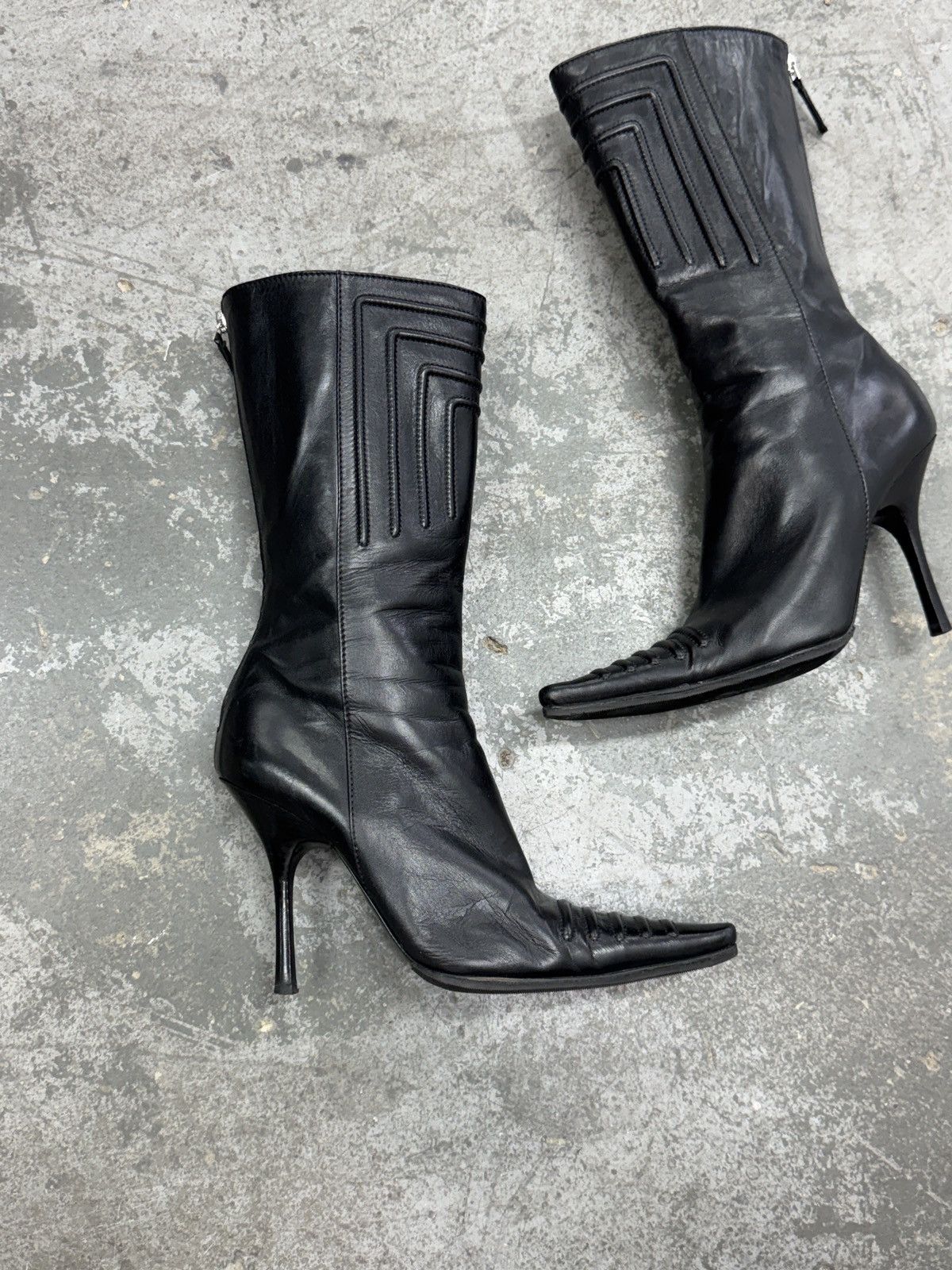 Vintage y2k Archive Real Leather Heels Vintage Boots Size US 7 / IT 37 - 2 Thumbnail