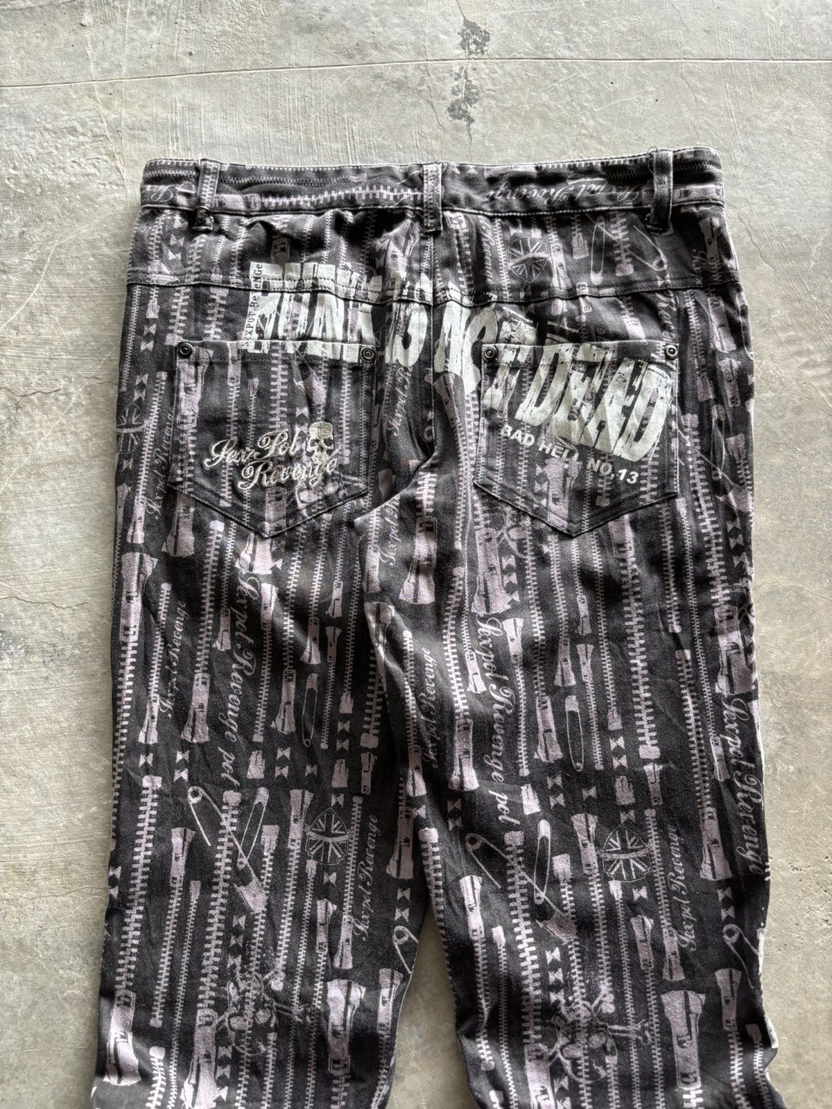 Sex Pot ReVeNGe y2k sex pot revenge punk gothic overprint pant skull anarchy Size US 28 / EU 44 - 15 Thumbnail