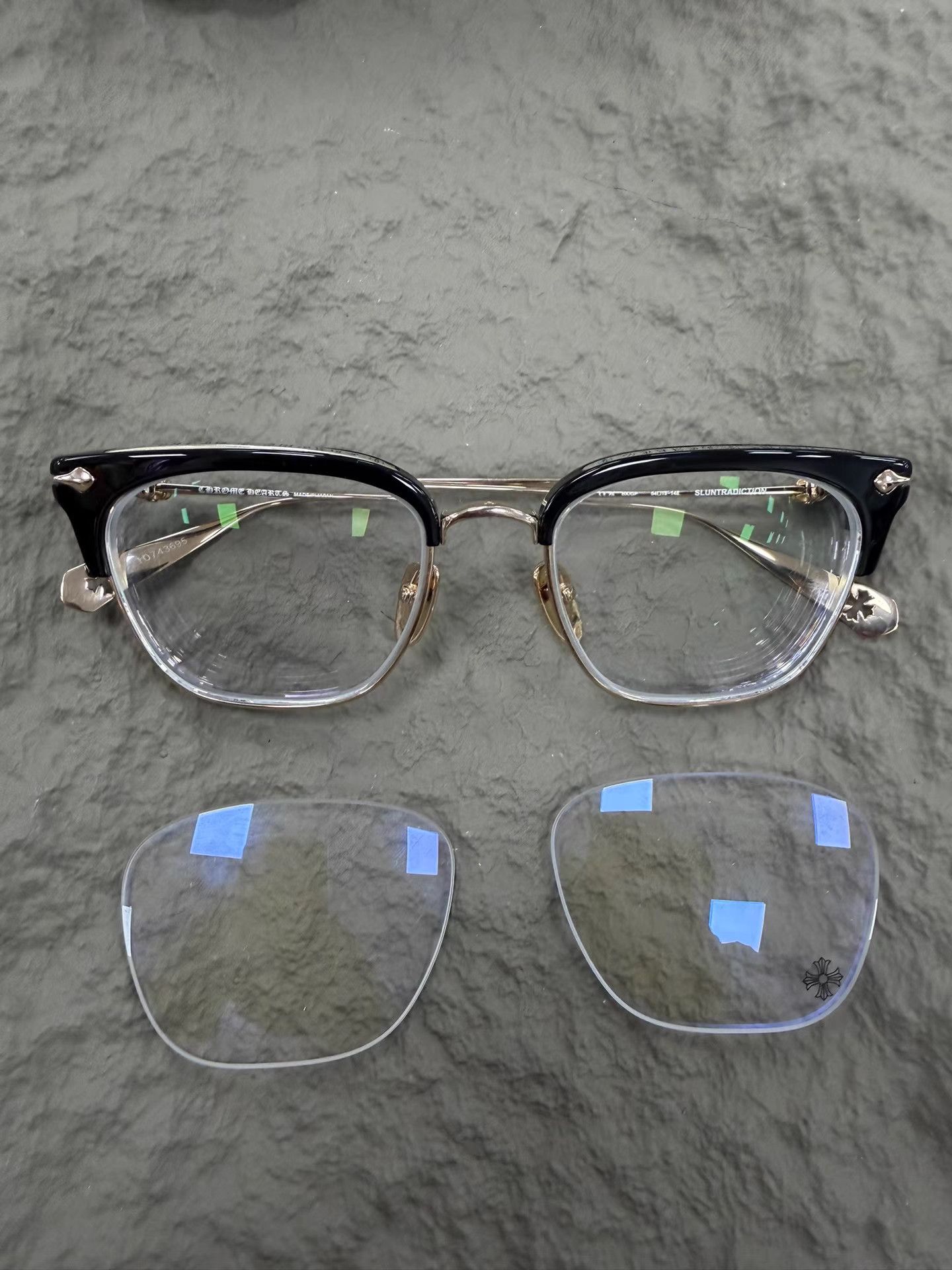 Chrome Hearts Chrome Hearts SLUNTRADICTION Eyeglasses (Black/Gold) Size ONE SIZE - 2 Thumbnail