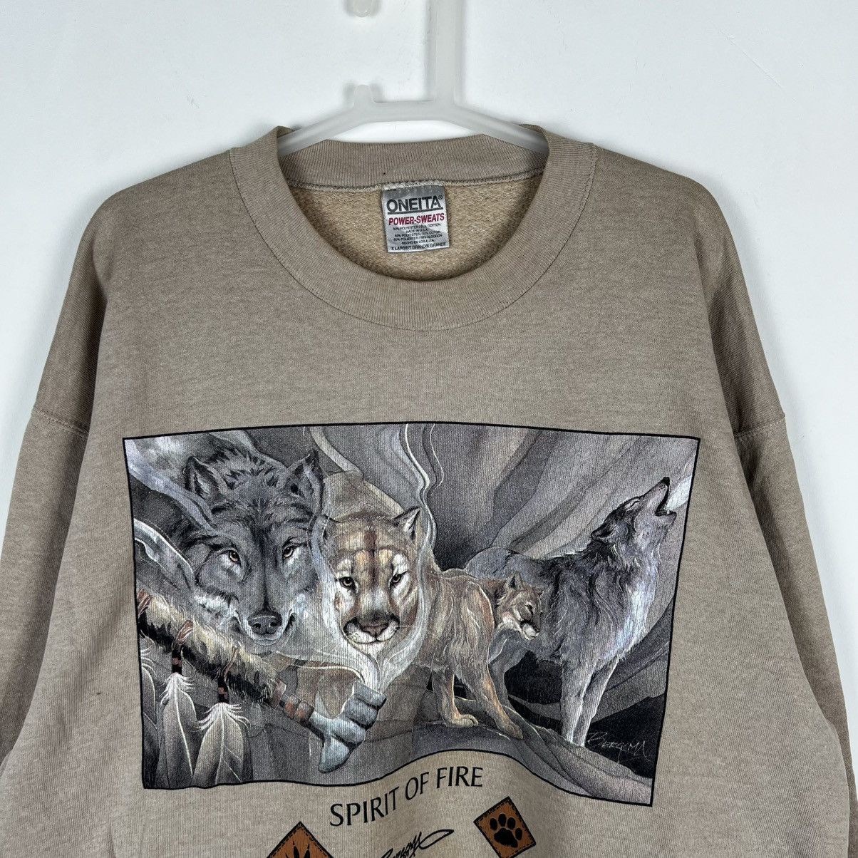 Vintage Vintage Oneita Wolf Big Printed Sweatshirt Jumper Crewneck Size US XL / EU 56 / 4 - 3 Thumbnail